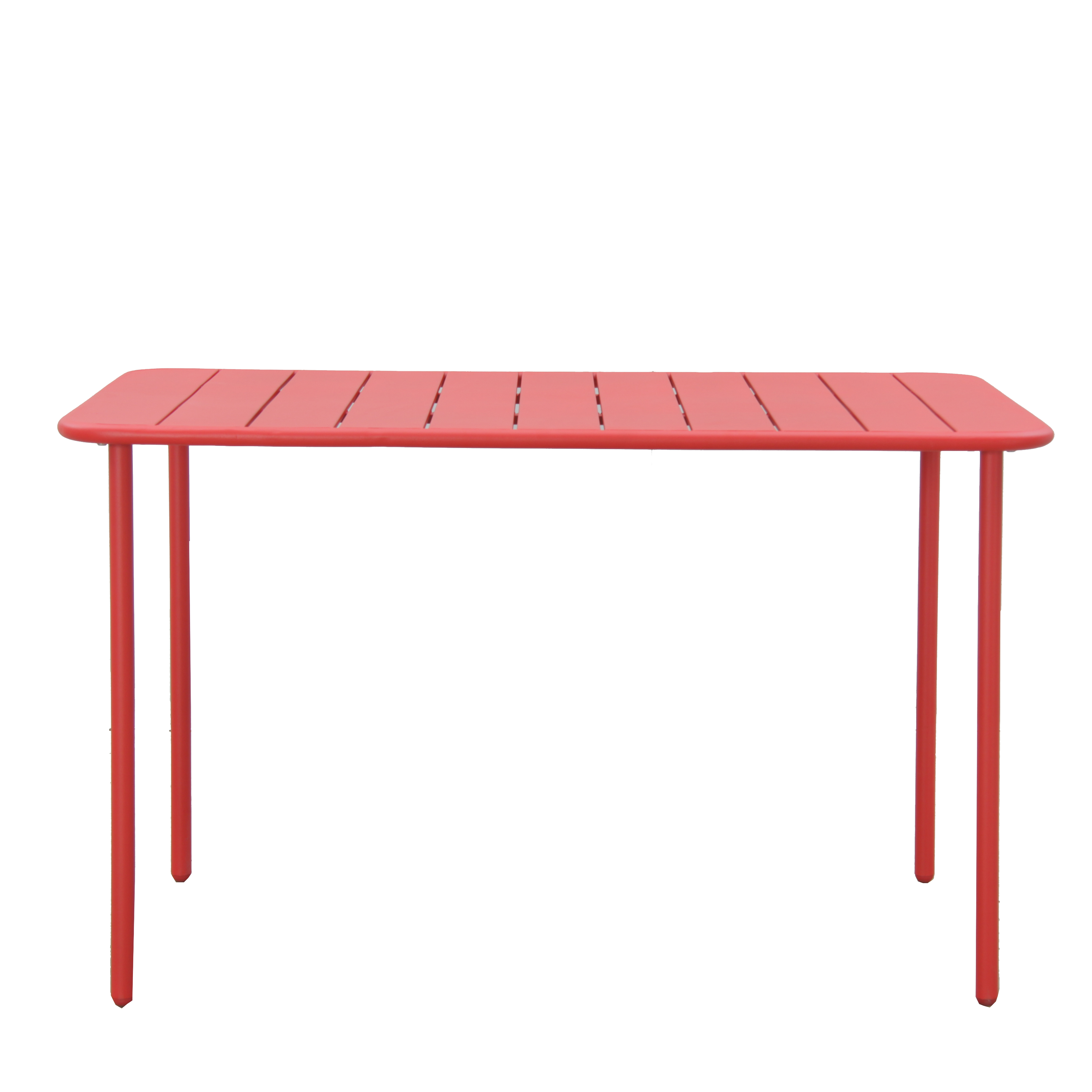 Table de jardin CAFE rectangulaire en métal coloris rouge – 4 personnes - 5