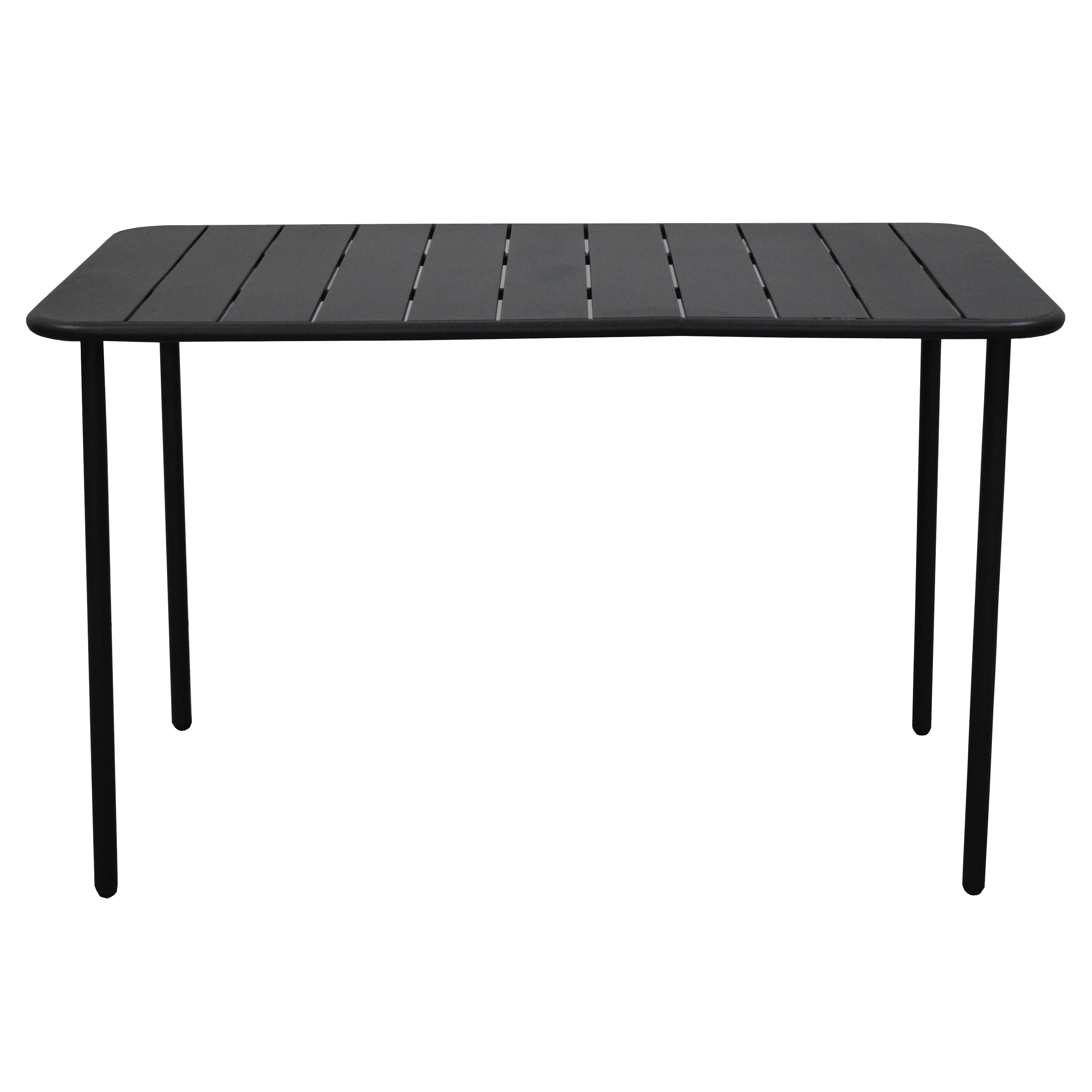 Tavolo da pranzo per giardino Cafe struttura e superficie in acciaio antracite per 6 persone 70x120cm - 4