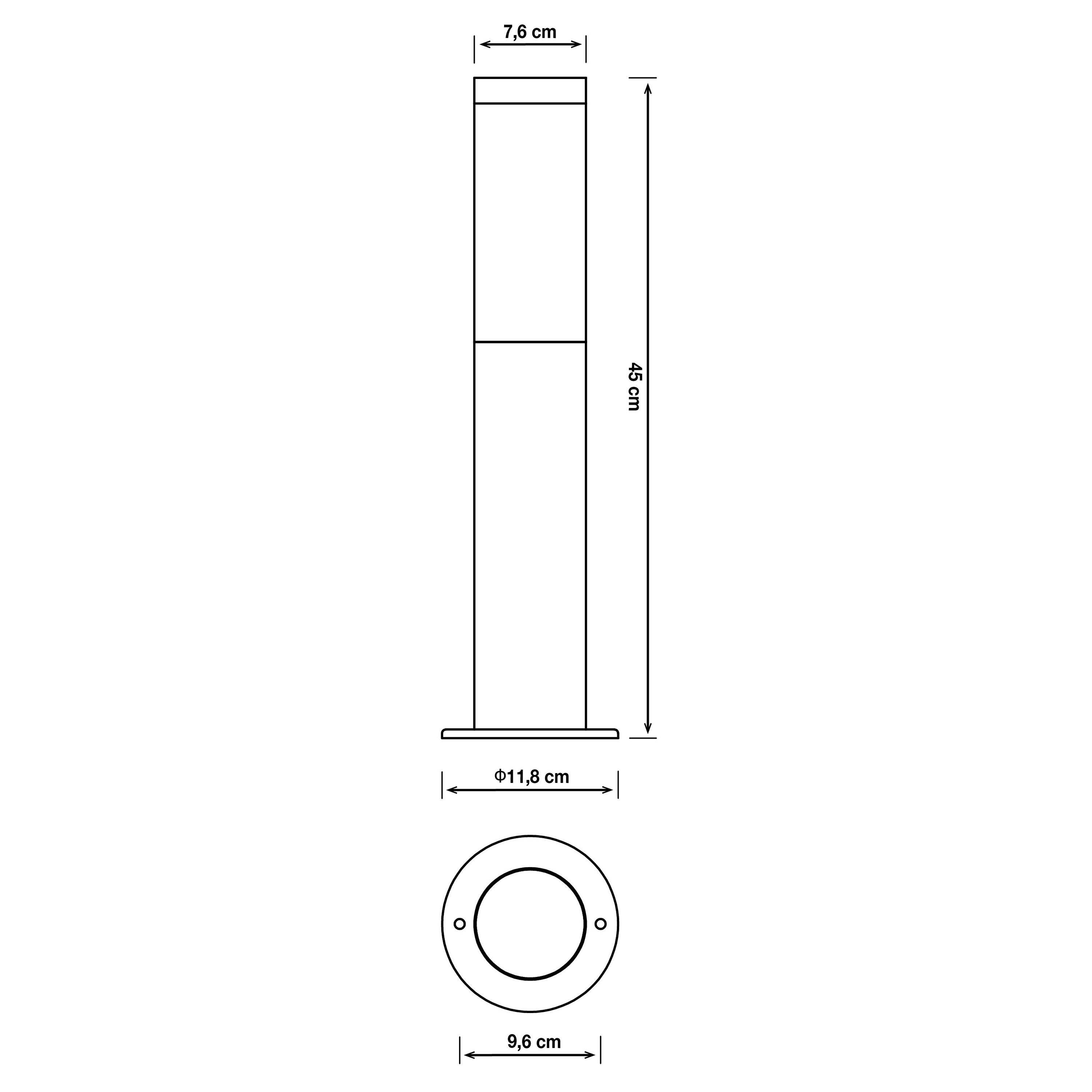 Lampione da giardino, Bergen H 45 cm, argento, IP44 - 3