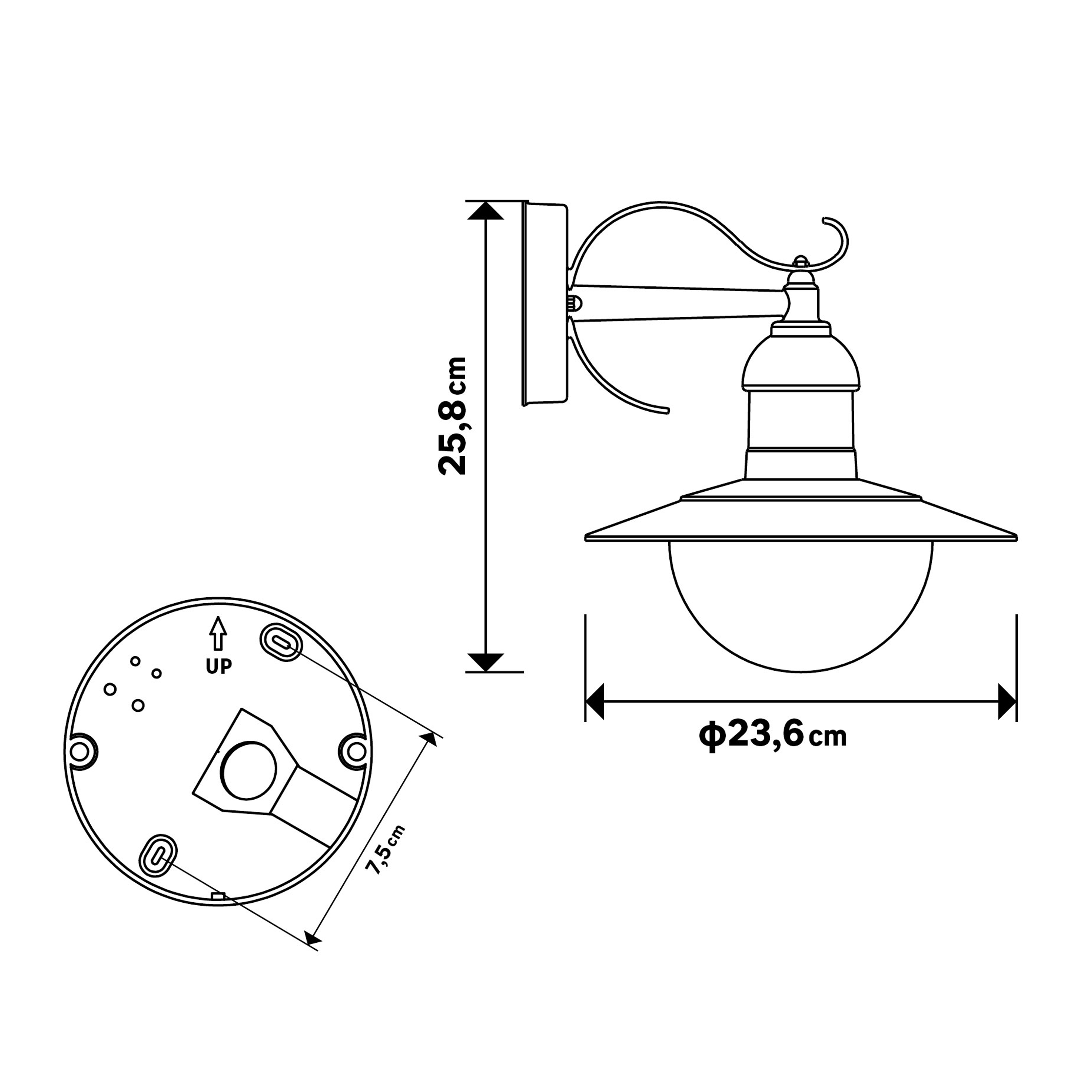 Applique classico da esterno bianco IP44 E27 INSPIRE - 5