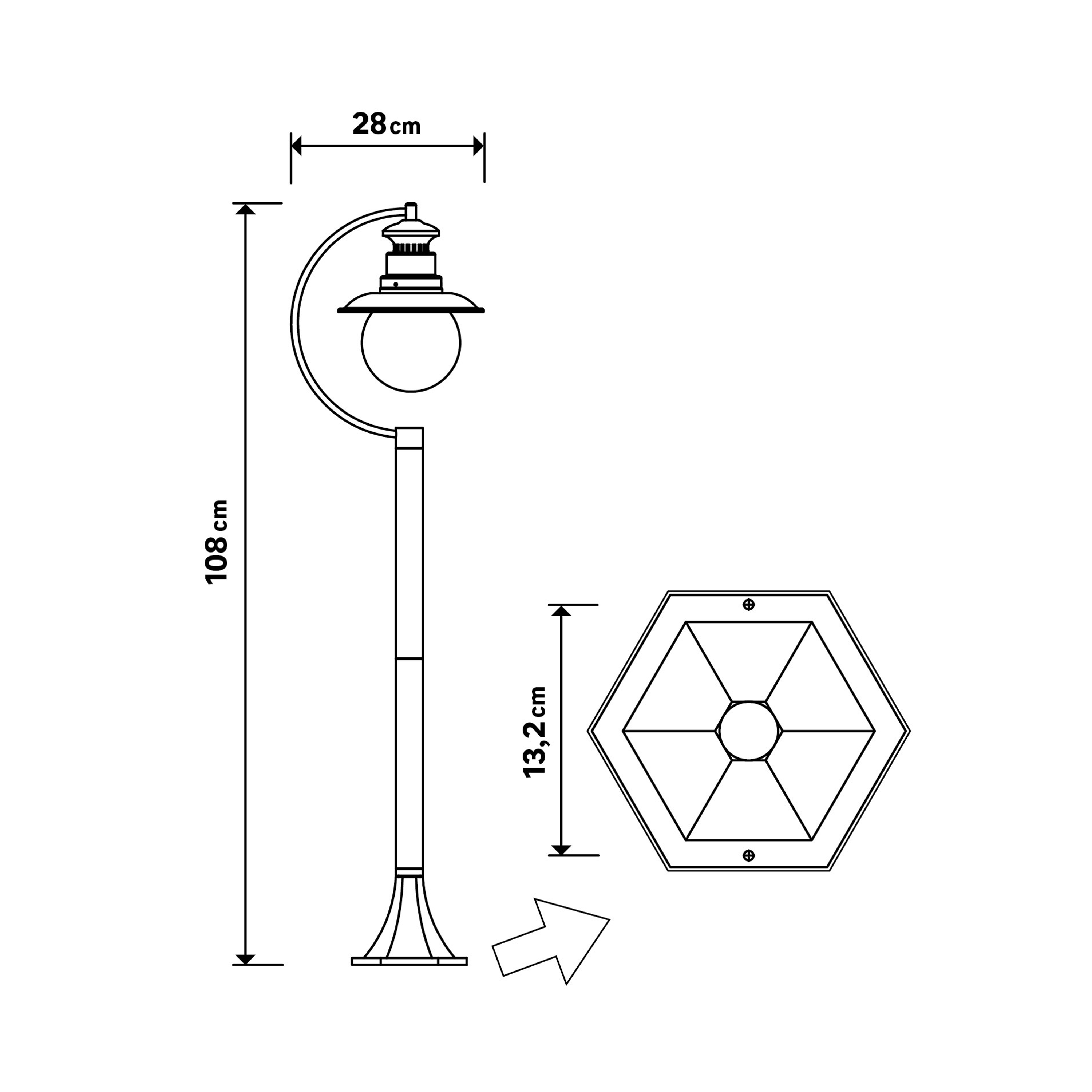 Lampione da giardino, Marina H 108 cm, ruggine, IP44 INSPIRE - 7