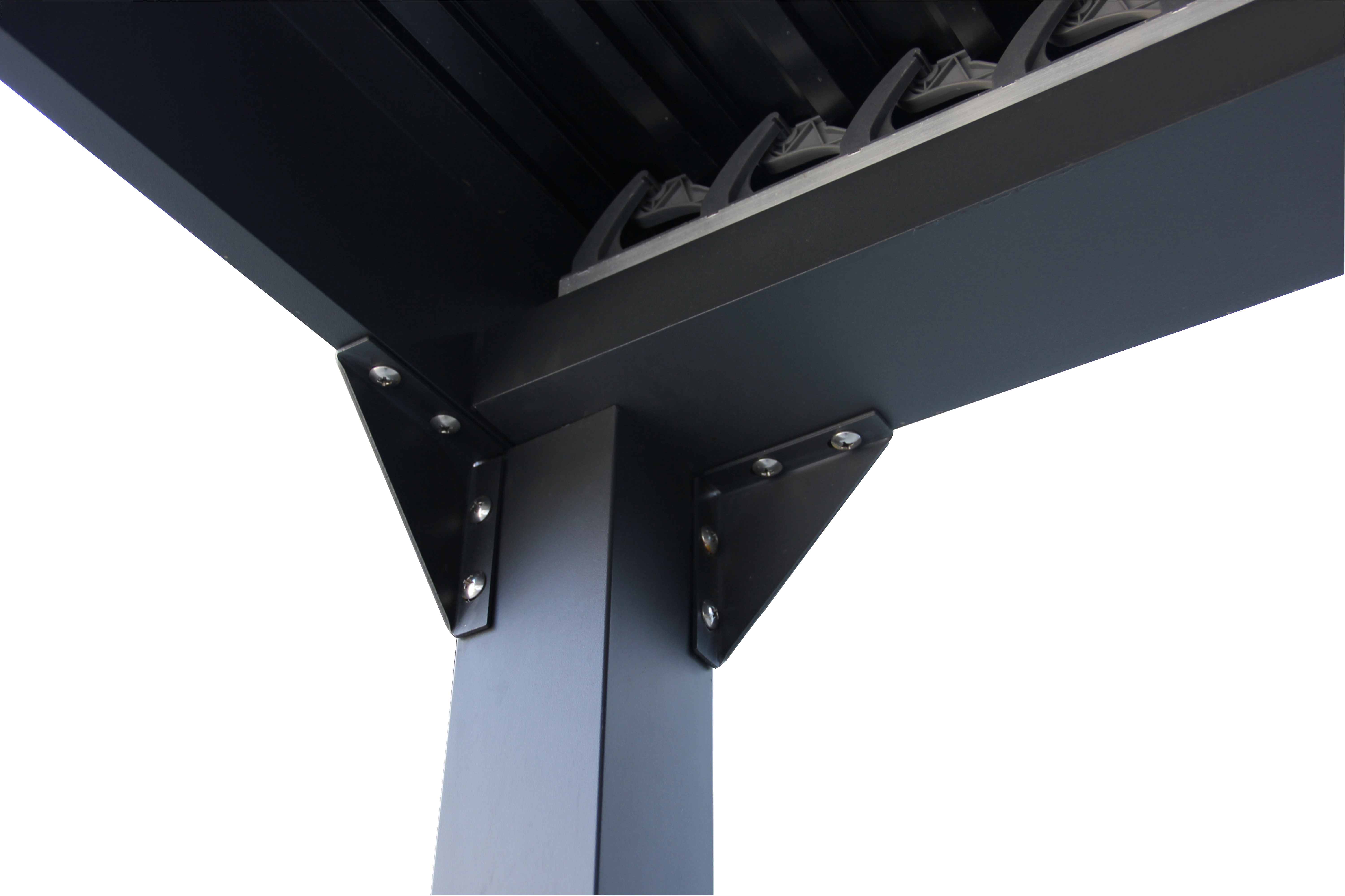 Pergola bioclimatique autoportante First II aluminium gris anthracite, 9m² - 10