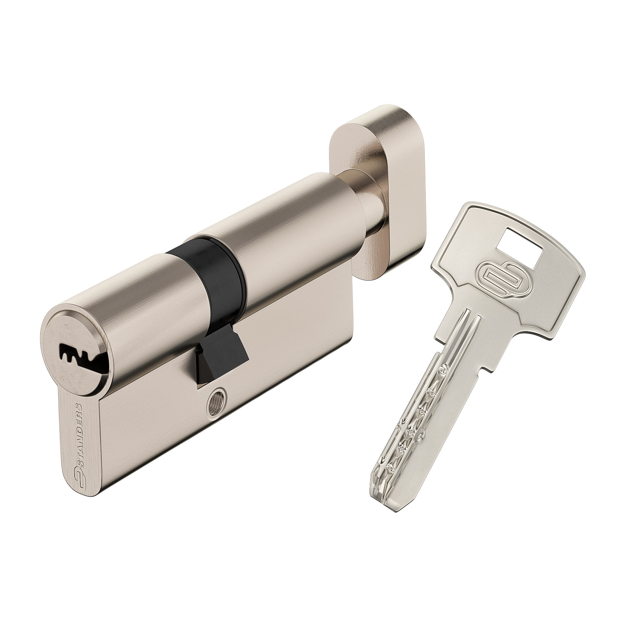 Bombin para cerradura de 30 + 40 mm STANDERS niquelado - 11