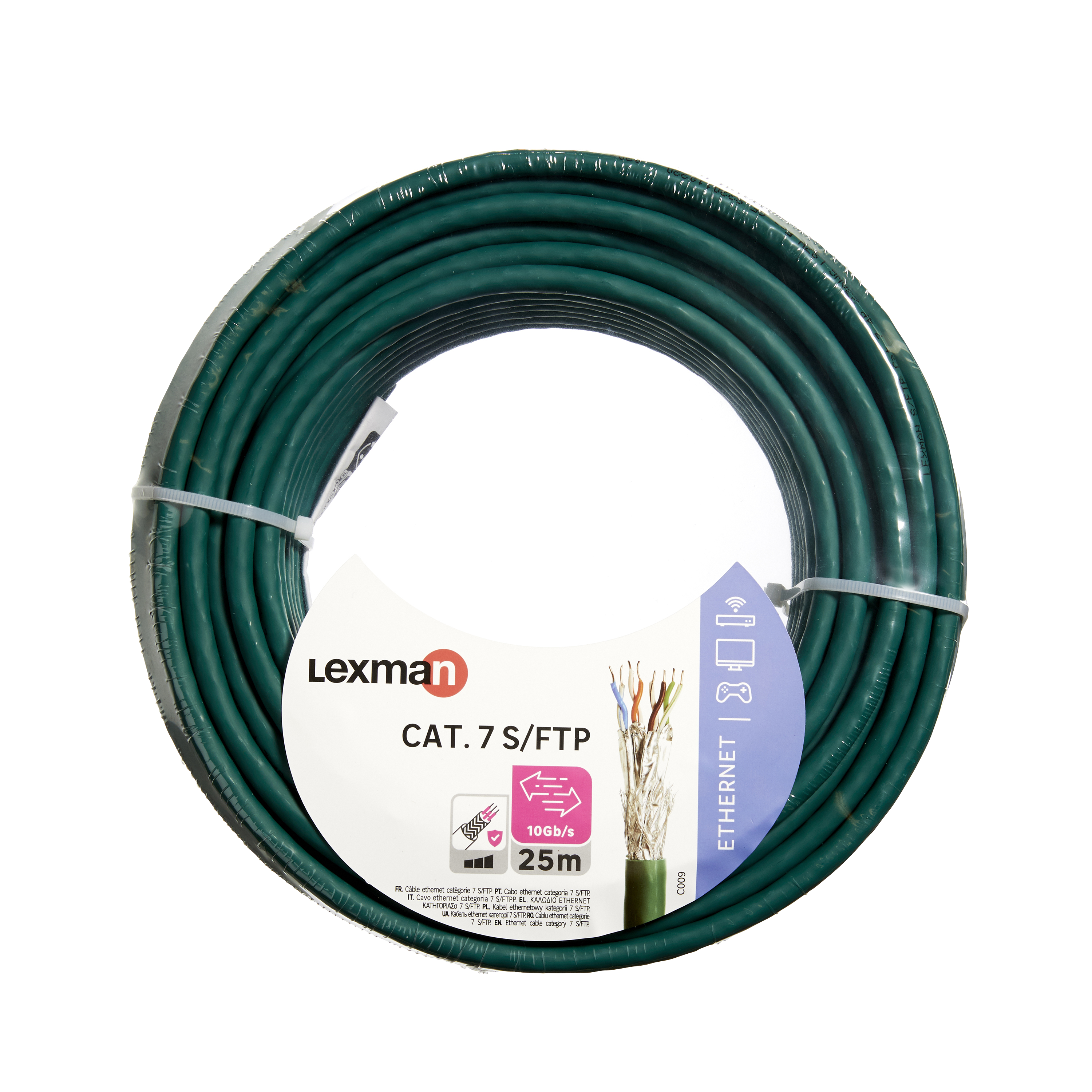 Przewód SFTP CAT7 Zielony 25 metrów LEXMAN - 4