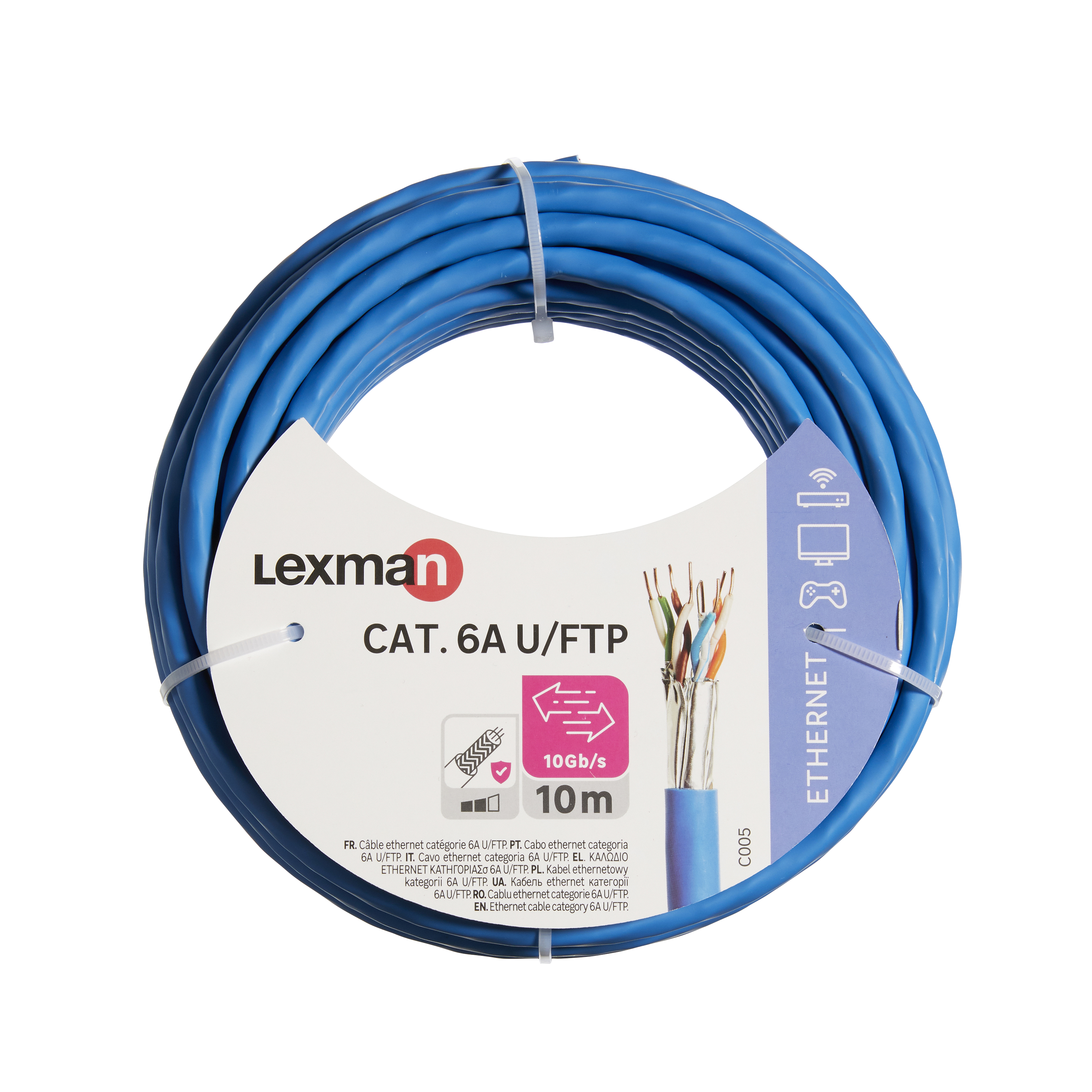 Przewód U/FTP CAT6A 10 m niebieski 10 metrów LEXMAN - 4
