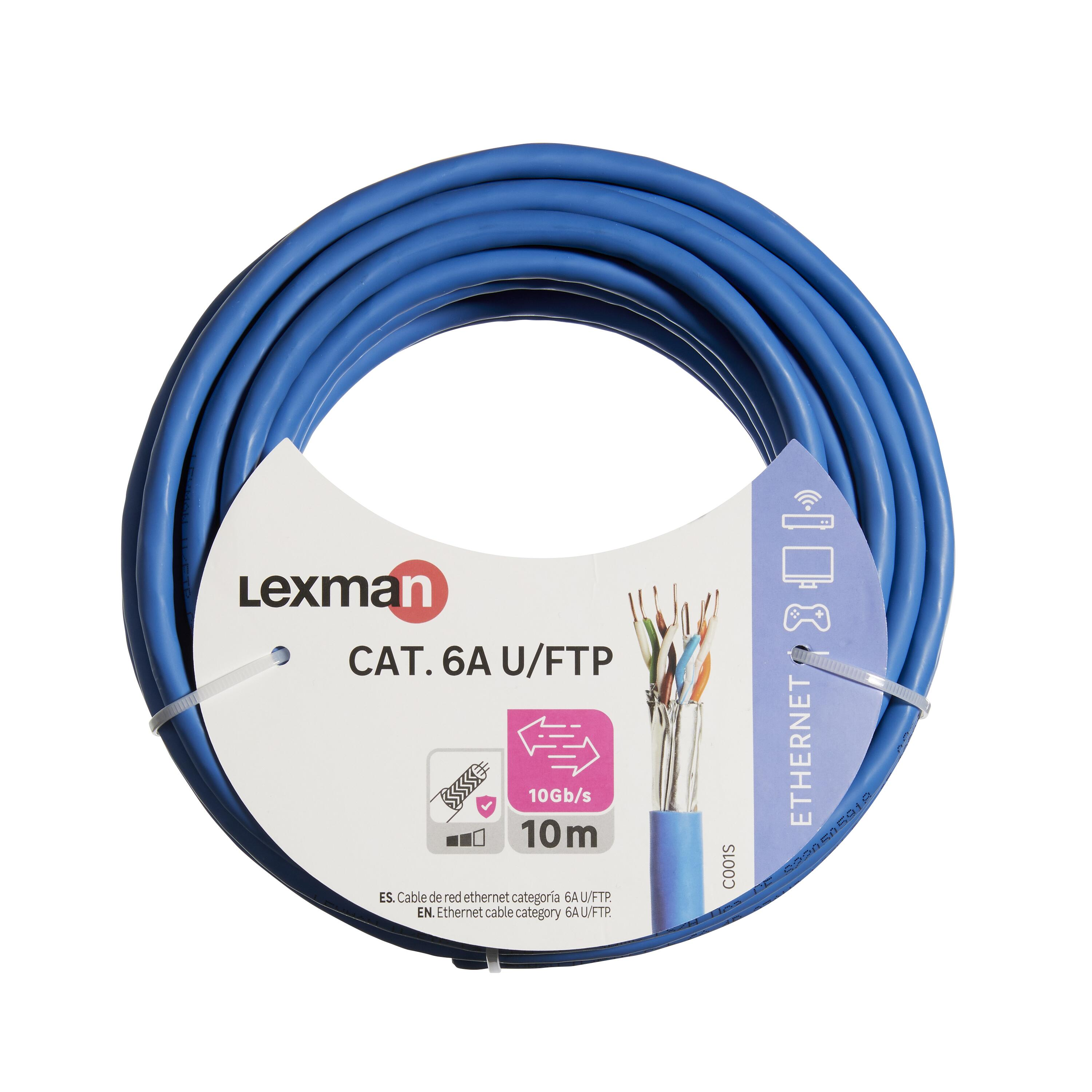 Cable de red ftp cat6a lexman 10m azul