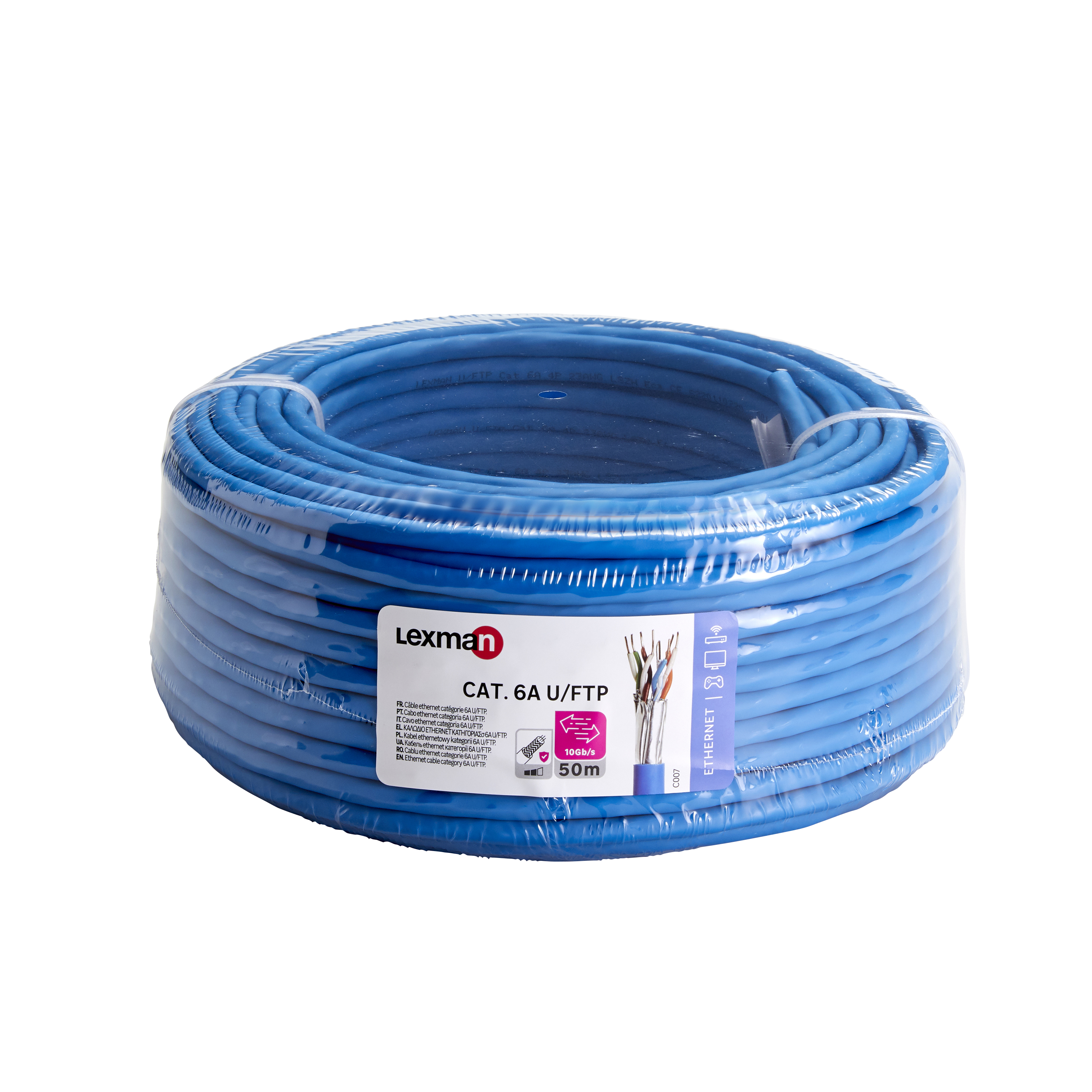 Przewód Ethernet FTP CAT6A niebieski 50 metrów LEXMAN - 4