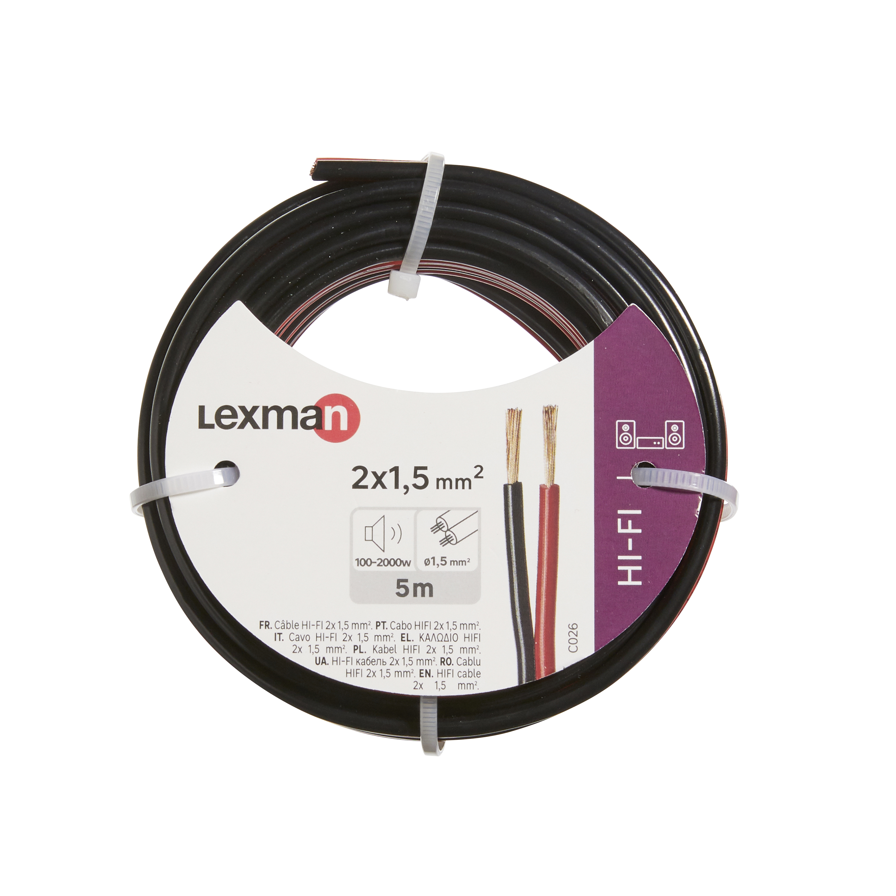 Cavo Per Altoparlanti Electrosmart 5 Metri – 14 AWG (2,08 Mm²) – Rosso/Nero – Per HiFi, Auto E Impianti Audio - 3