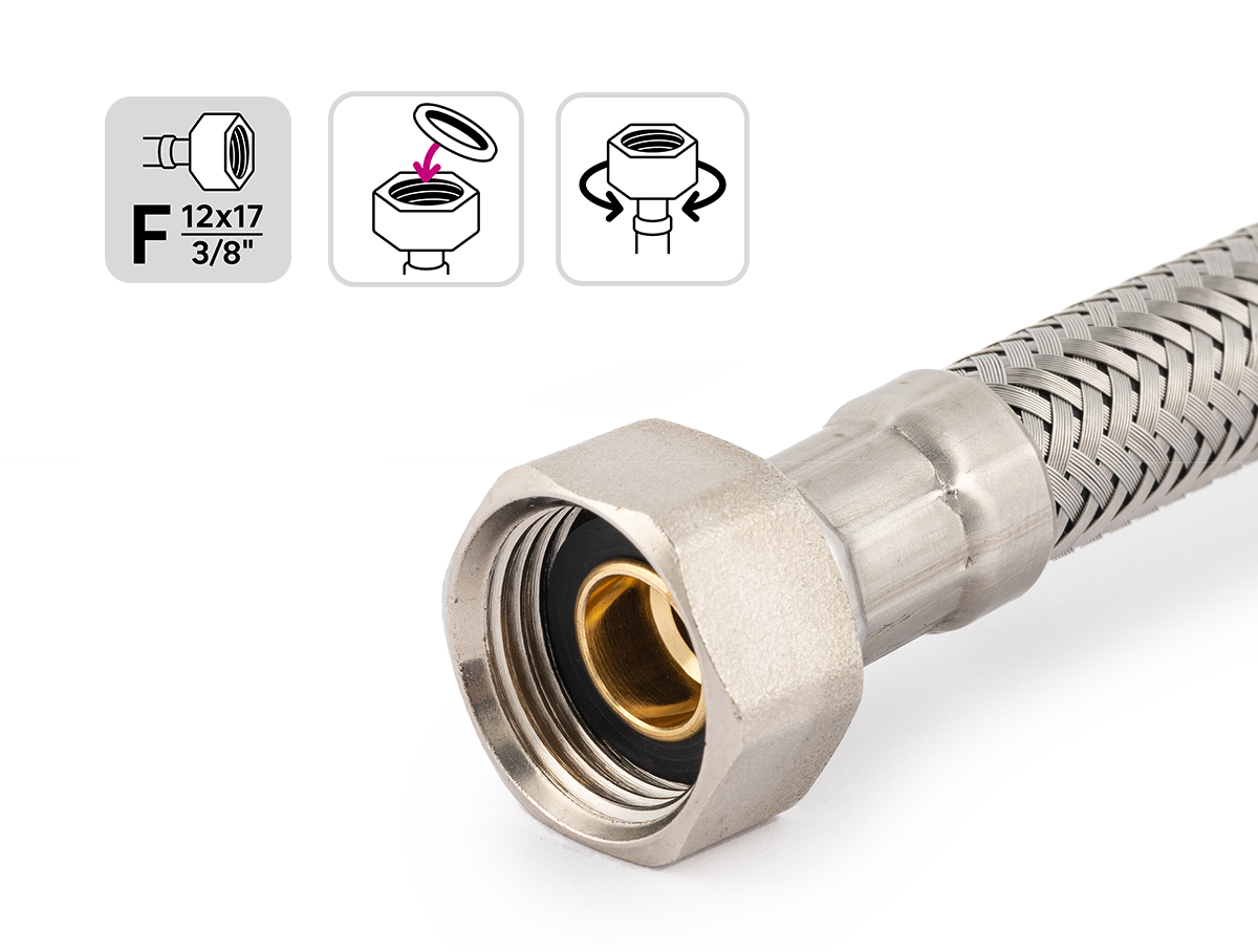 Bicha EQUATION F3/8 - F3/8 DN8 100CM - 3