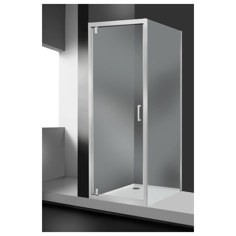 Porta doccia battente Sinque, L 82 cm x H 190 cm x SP 5 mm, profilo bianco - 2