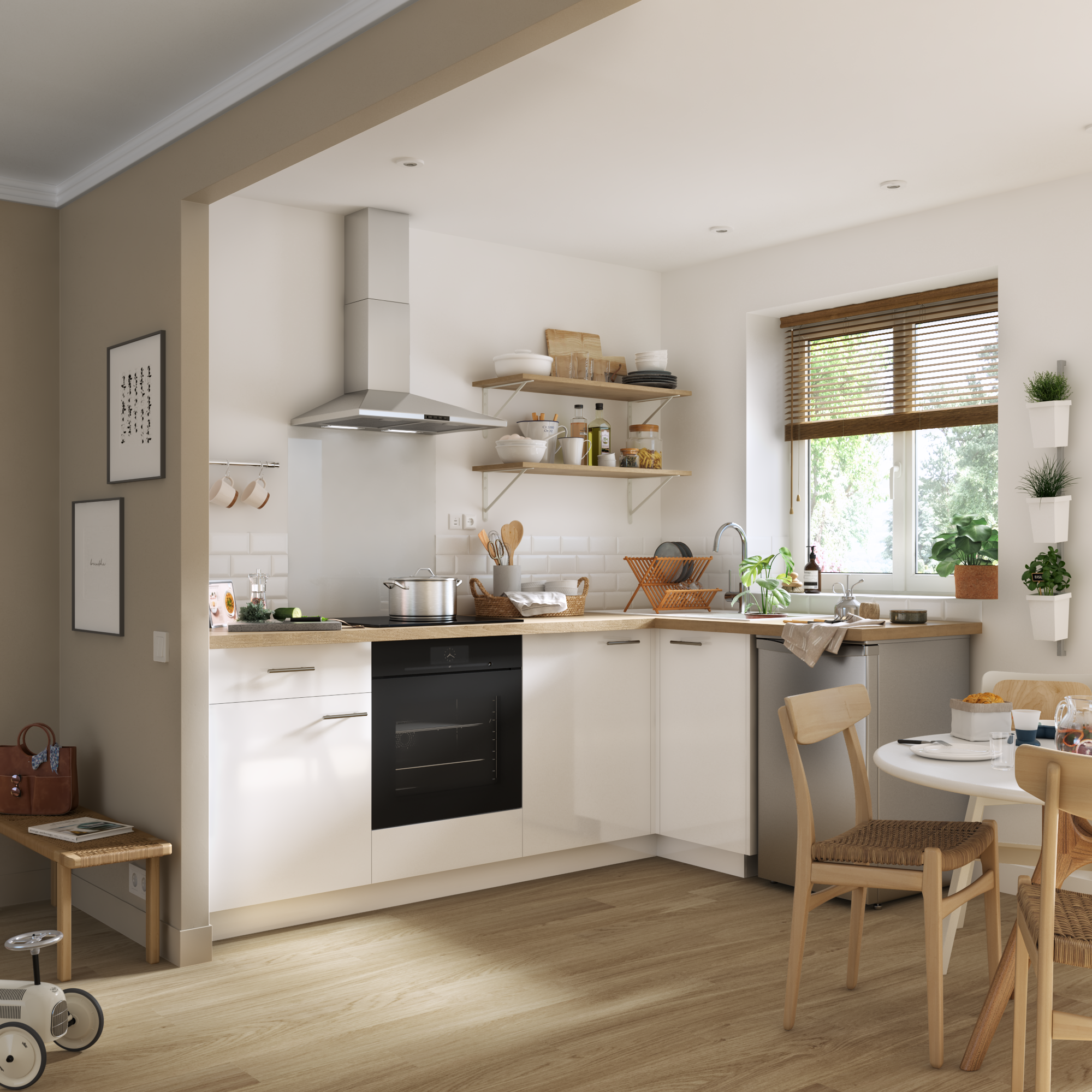 Kit de portas de canto superior Delinia Sevilha 30X77 cm branco brilho - 4