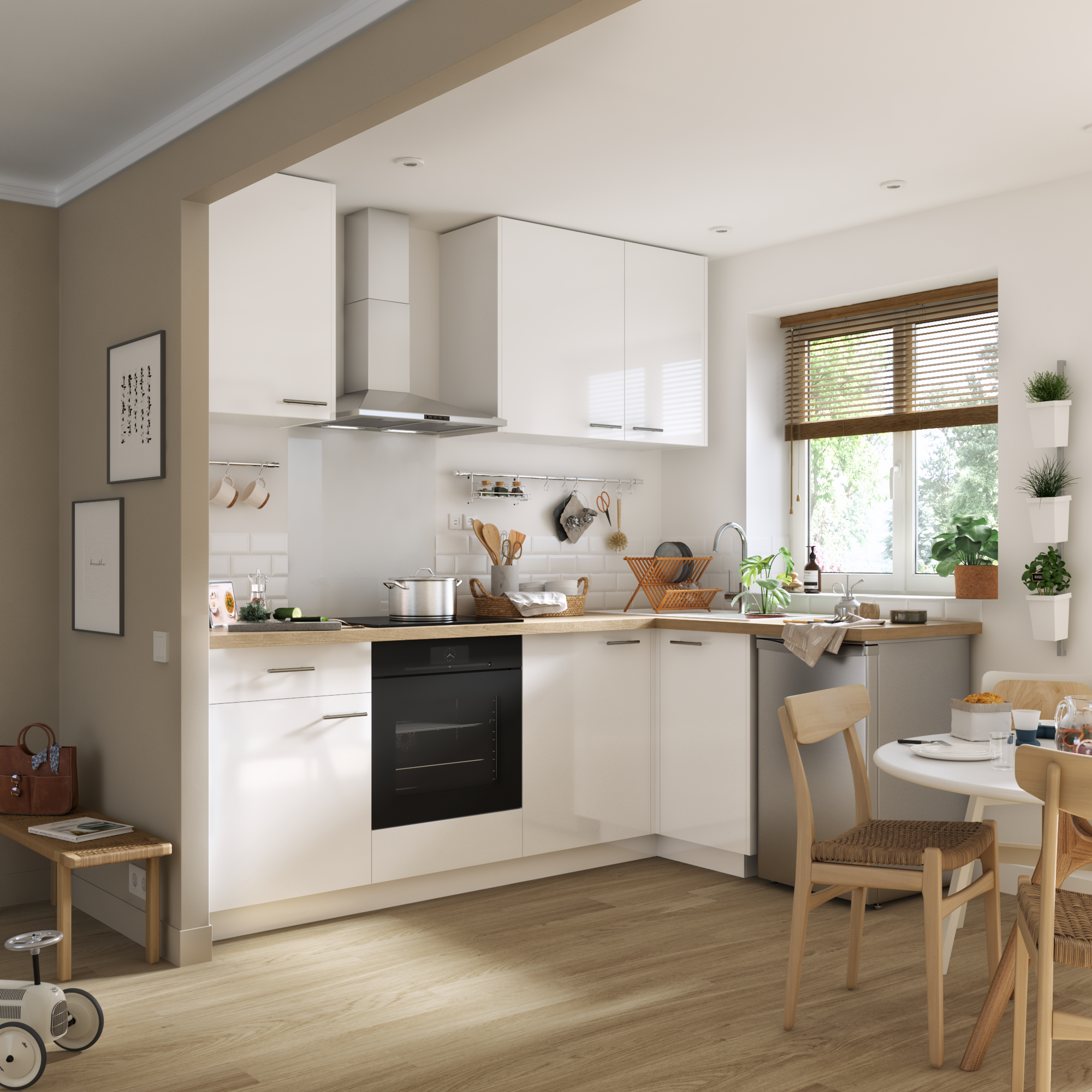 Porta de cozinha Delinia Sevilha 45X138 cm branco brilho - 3