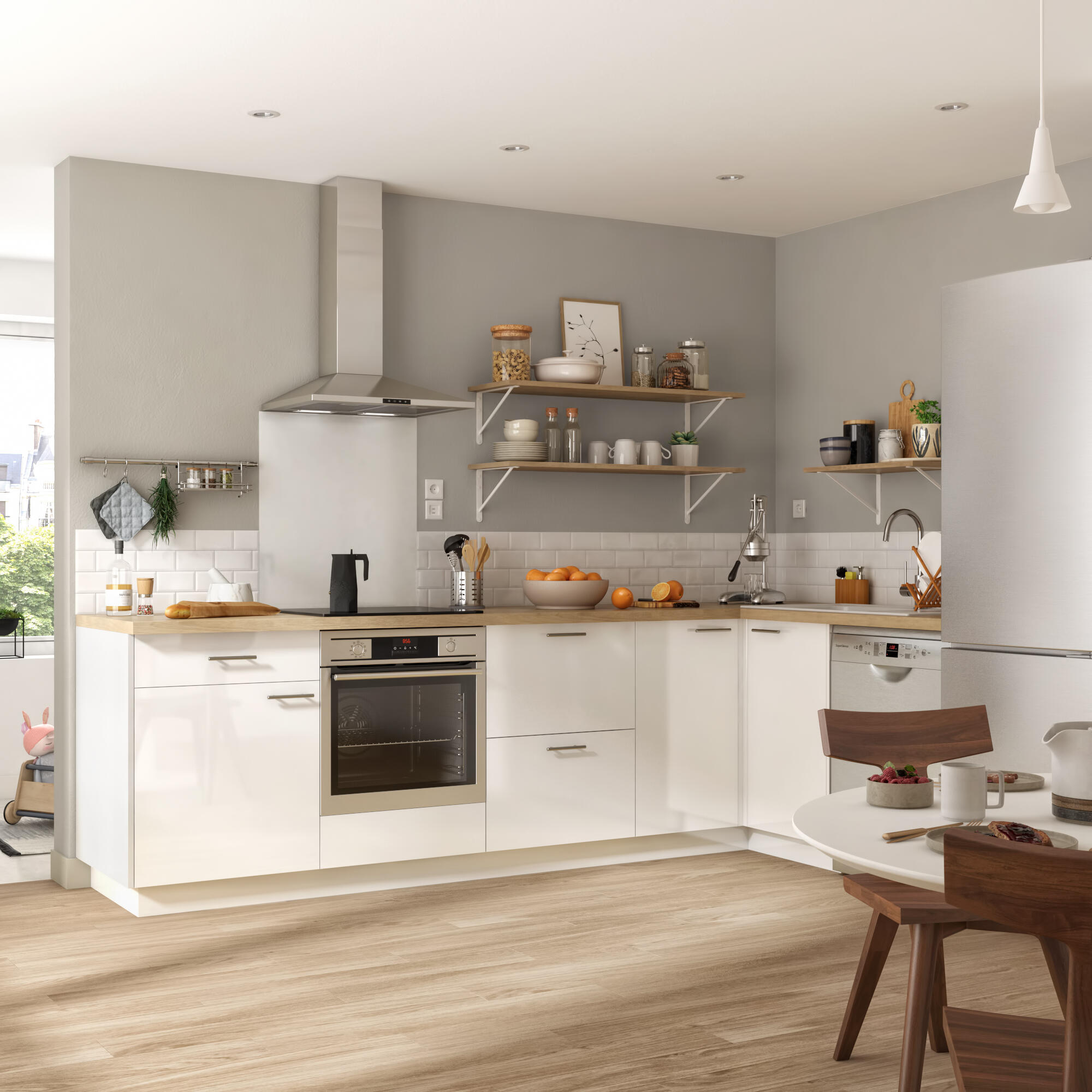 Finition des meubles de cuisine Sevilla blanc H.16.7 cm x L.59.7 cm x Ep.18 mm - 2