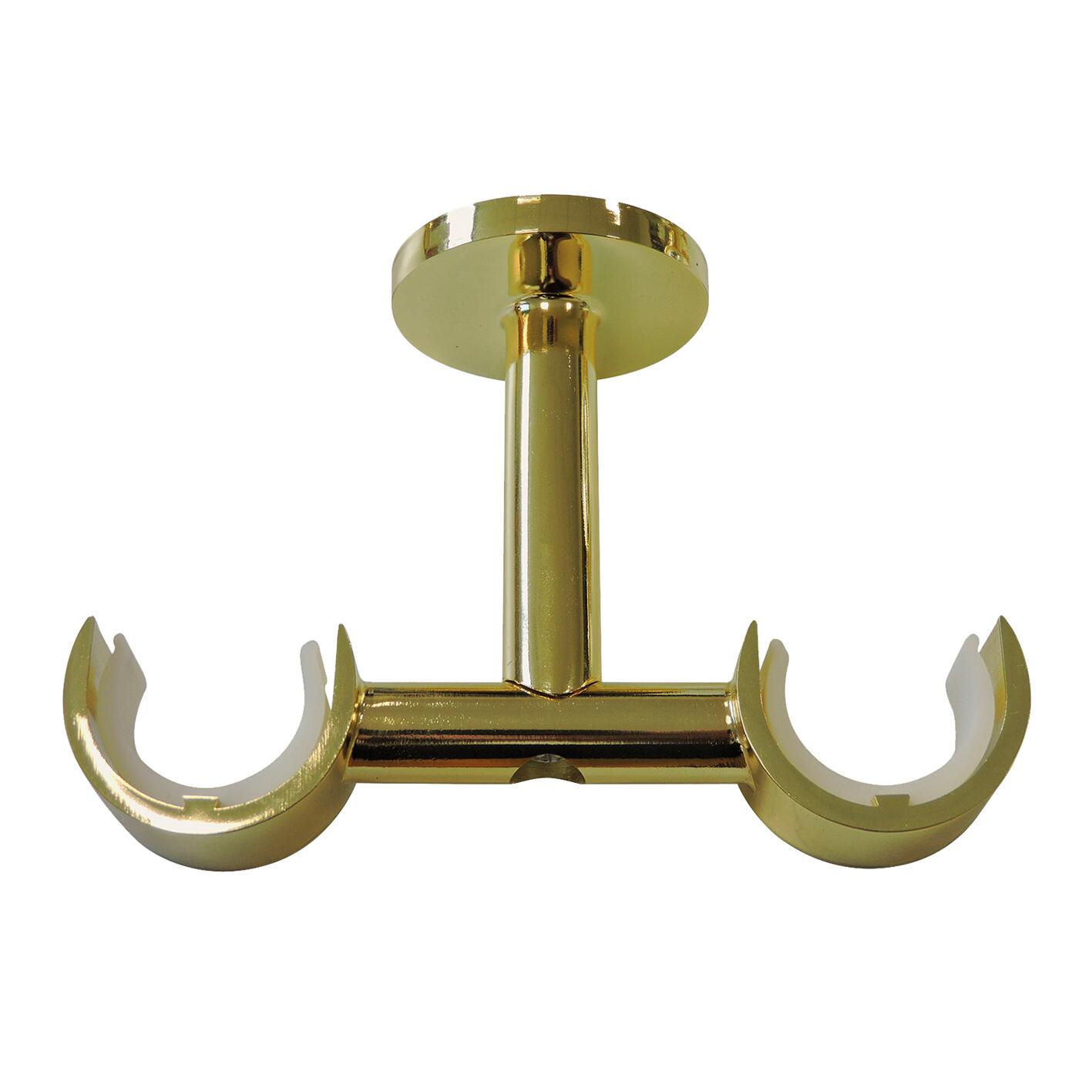 OLV Bastone Per Tende Doppio Telescopico Oro 182-360 Cm - Asta Portante Fino A 13,6 Kg Con Terminali Di Design Per Tende Pesanti