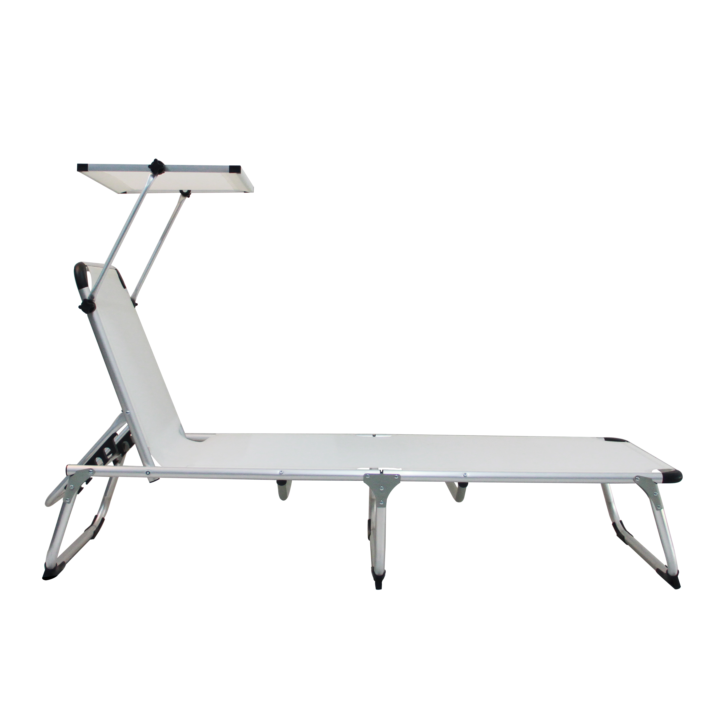 Espreguiçadeira alumínio com pala para o sol 61x188 cm branco Azur - 15