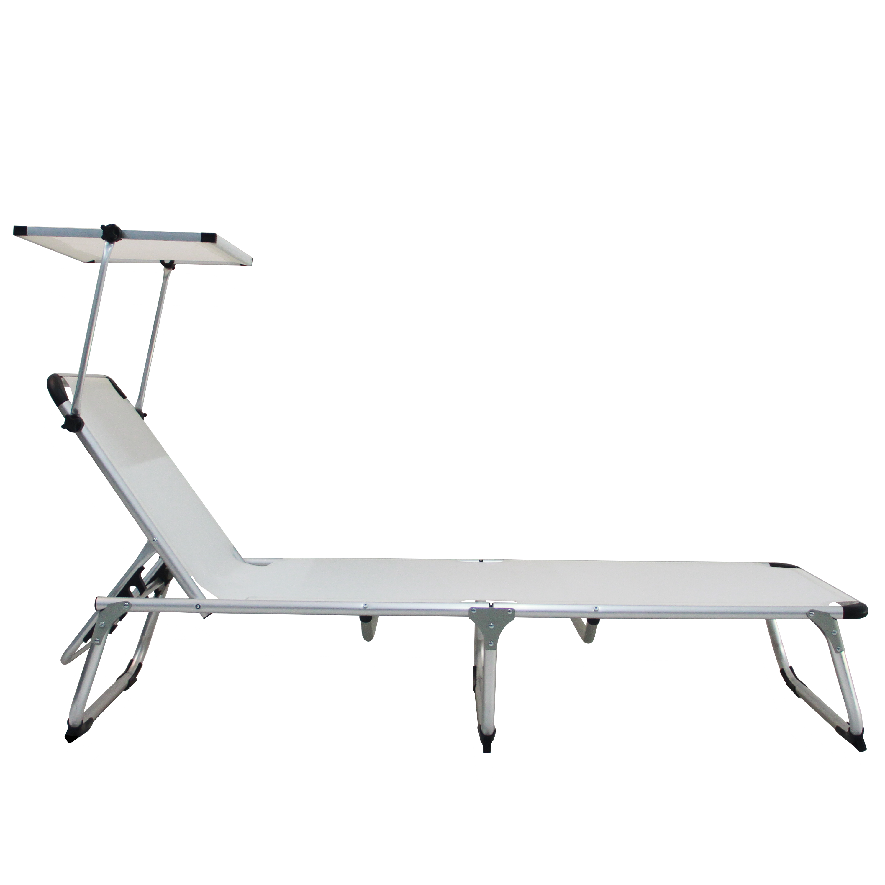 Espreguiçadeira alumínio com pala para o sol 61x188 cm branco Azur - 16