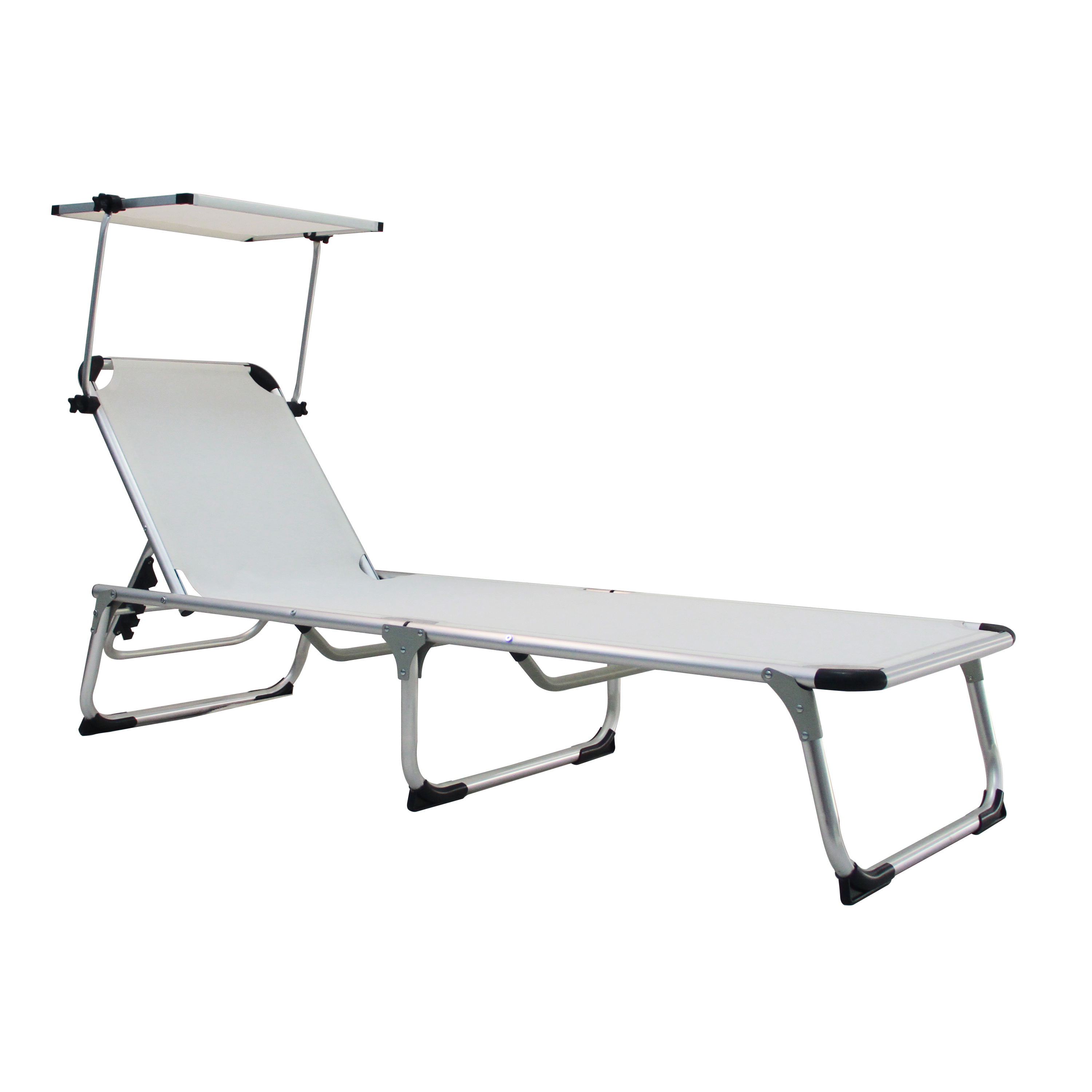 Espreguiçadeira alumínio com pala para o sol 61x188 cm branco Azur - 17