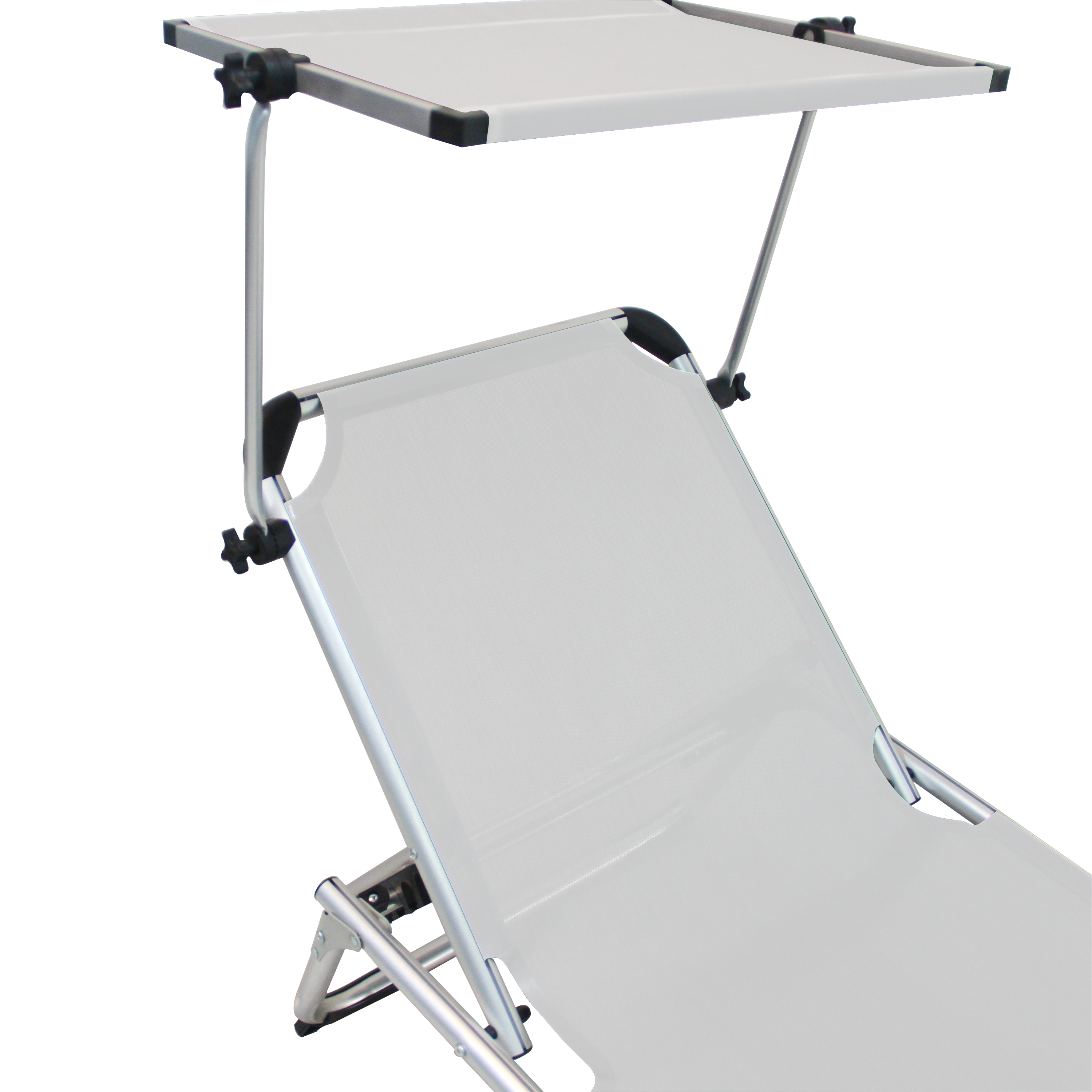 Espreguiçadeira alumínio com pala para o sol 61x188 cm branco Azur - 4