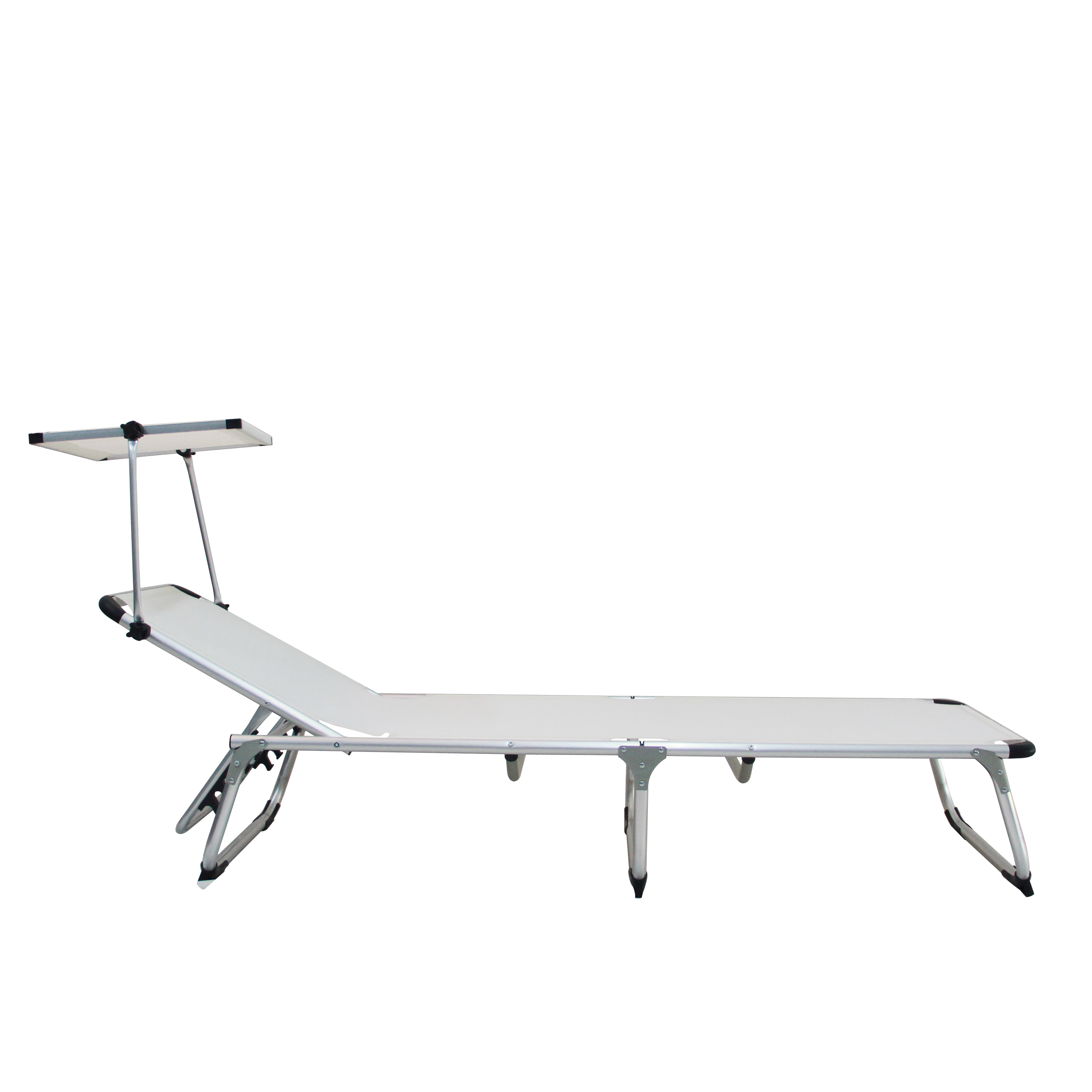 Espreguiçadeira alumínio com pala para o sol 61x188 cm branco Azur - 19