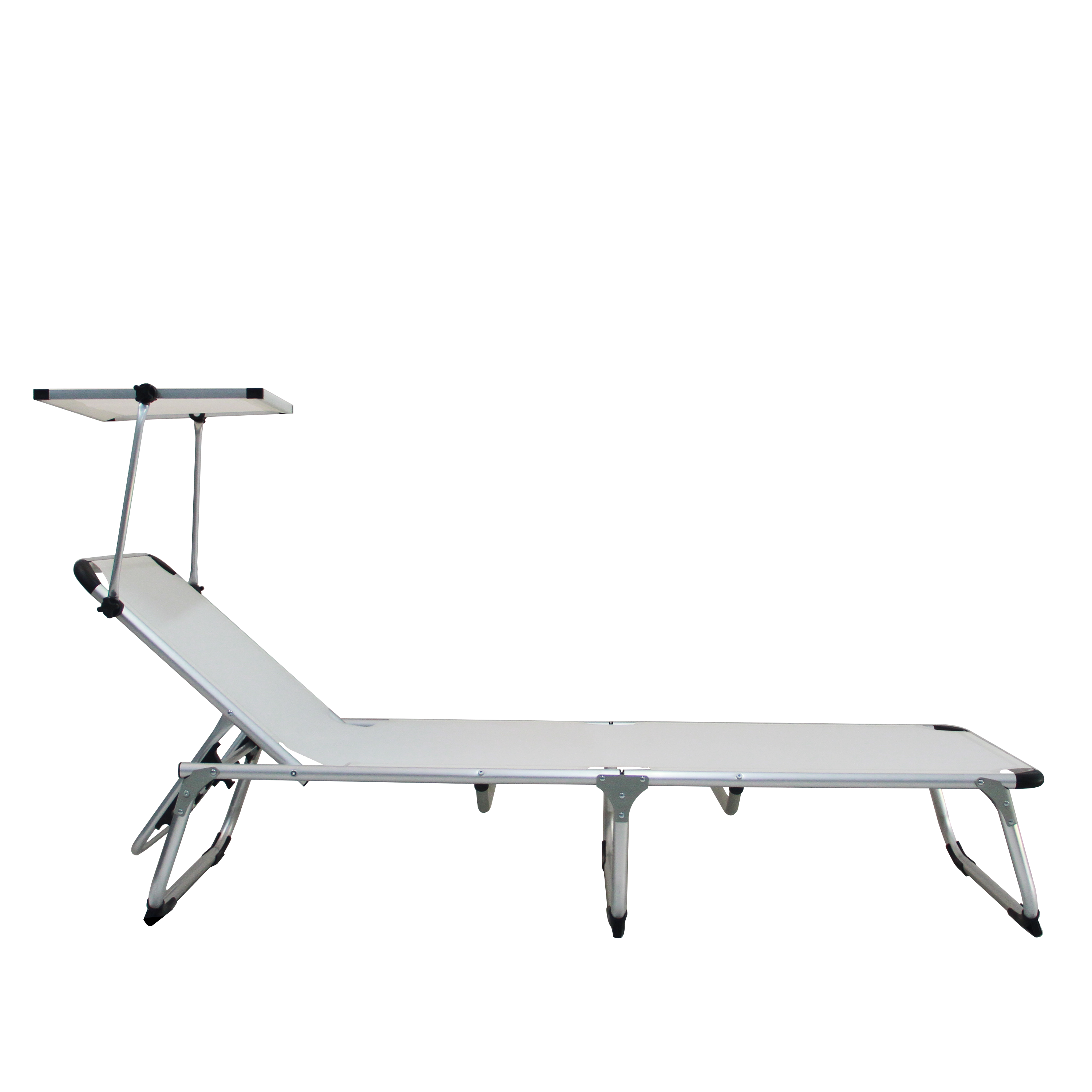 Espreguiçadeira alumínio com pala para o sol 61x188 cm branco Azur - 20