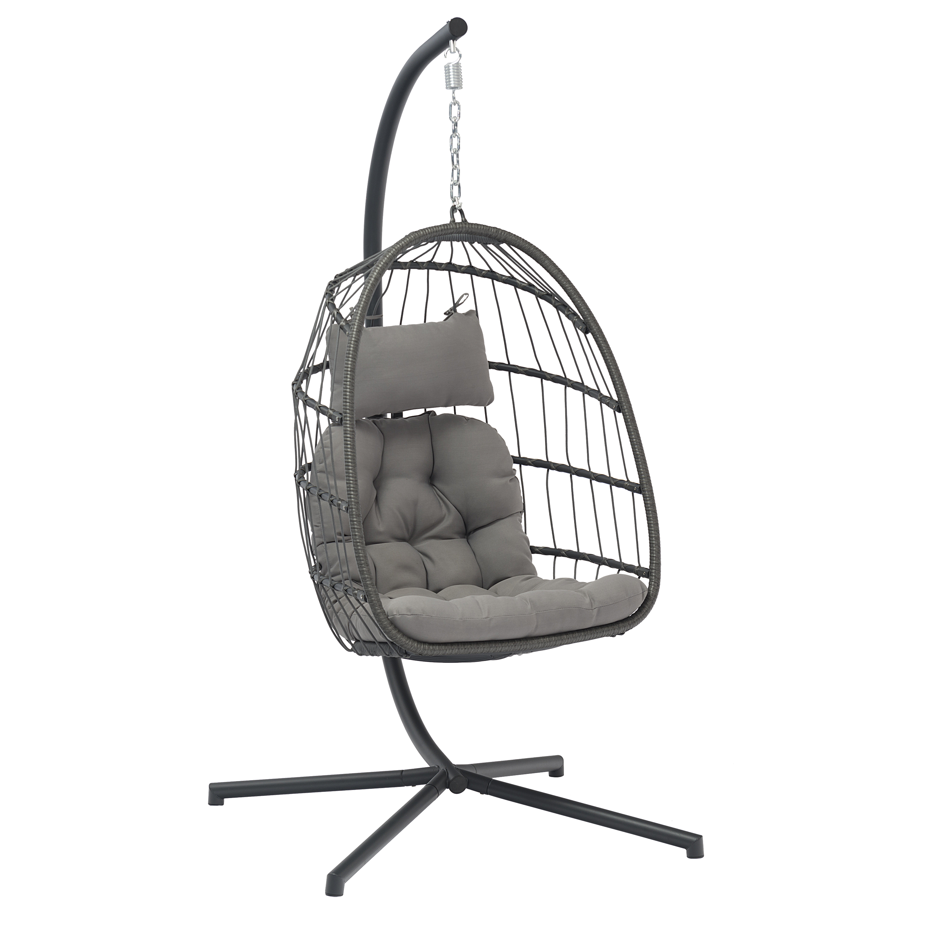 Fotel wiszący kokon Origami składany kosz antracytowy