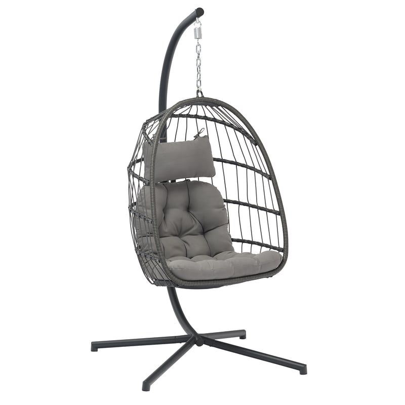 Fotel wiszący kokon Origami składany kosz antracytowy