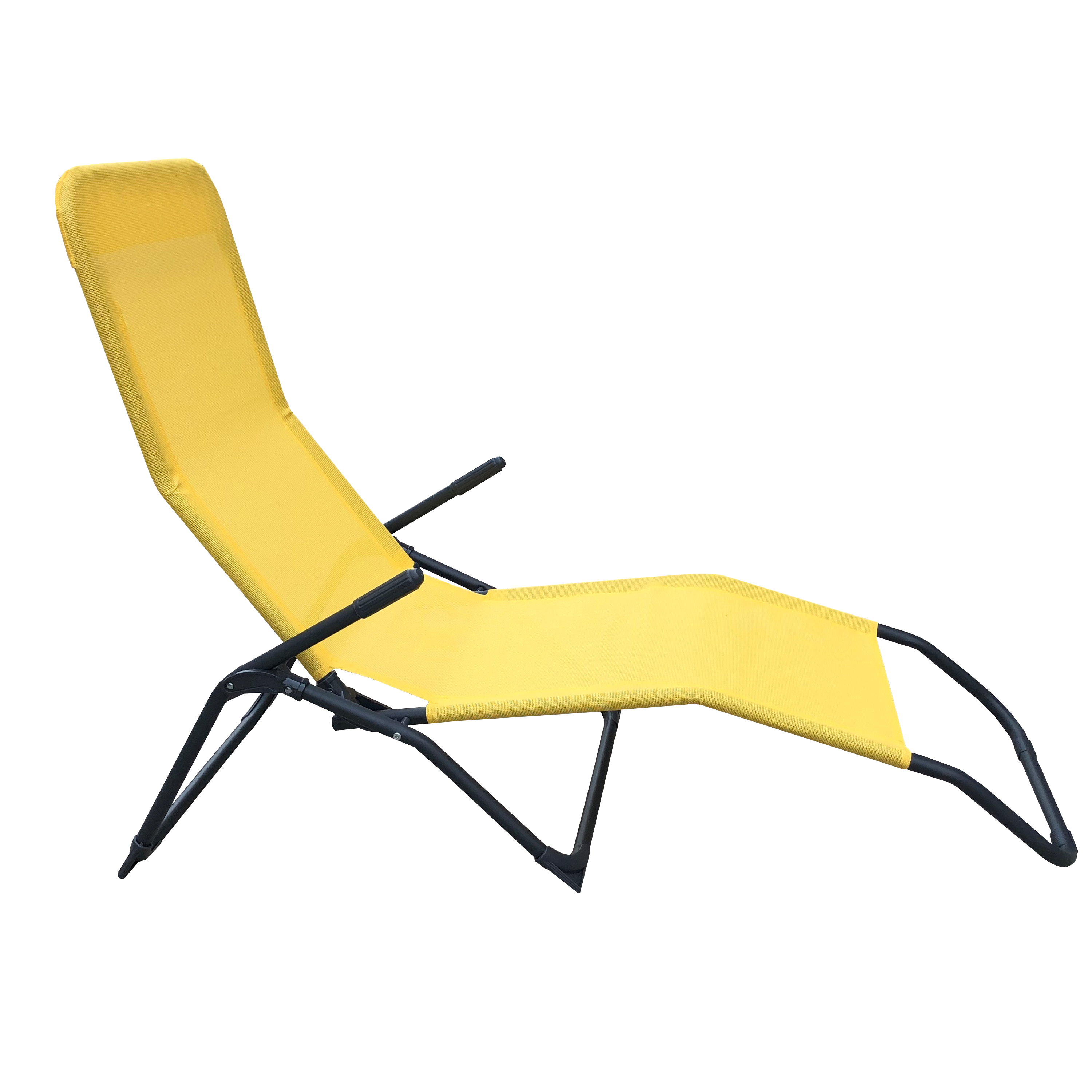 Lettino senza cuscino Fiesta in acciaio giallo - 3