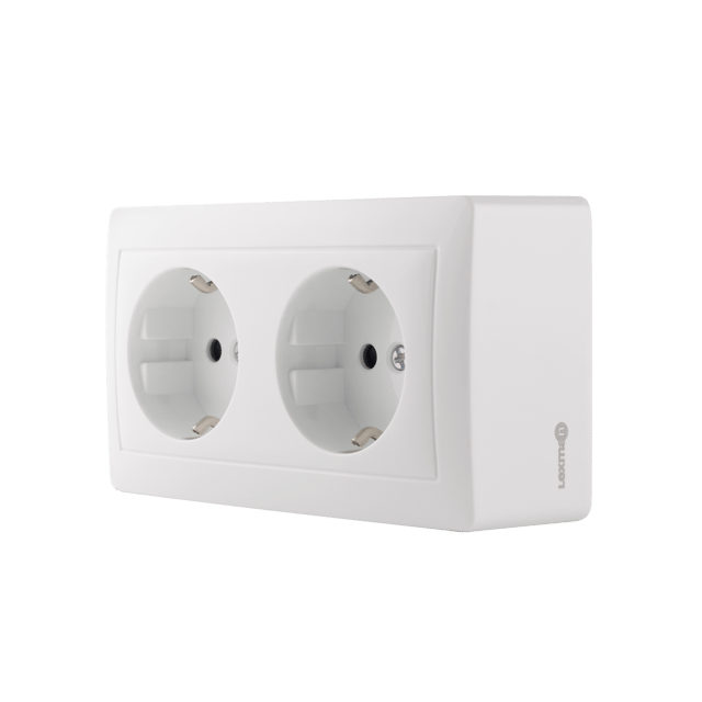 Tomada de alimentação tipo F Lexman Surface saliente branco