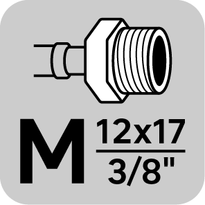 Lot de 2 flexibles mâle/femelle 12x17 (3/8