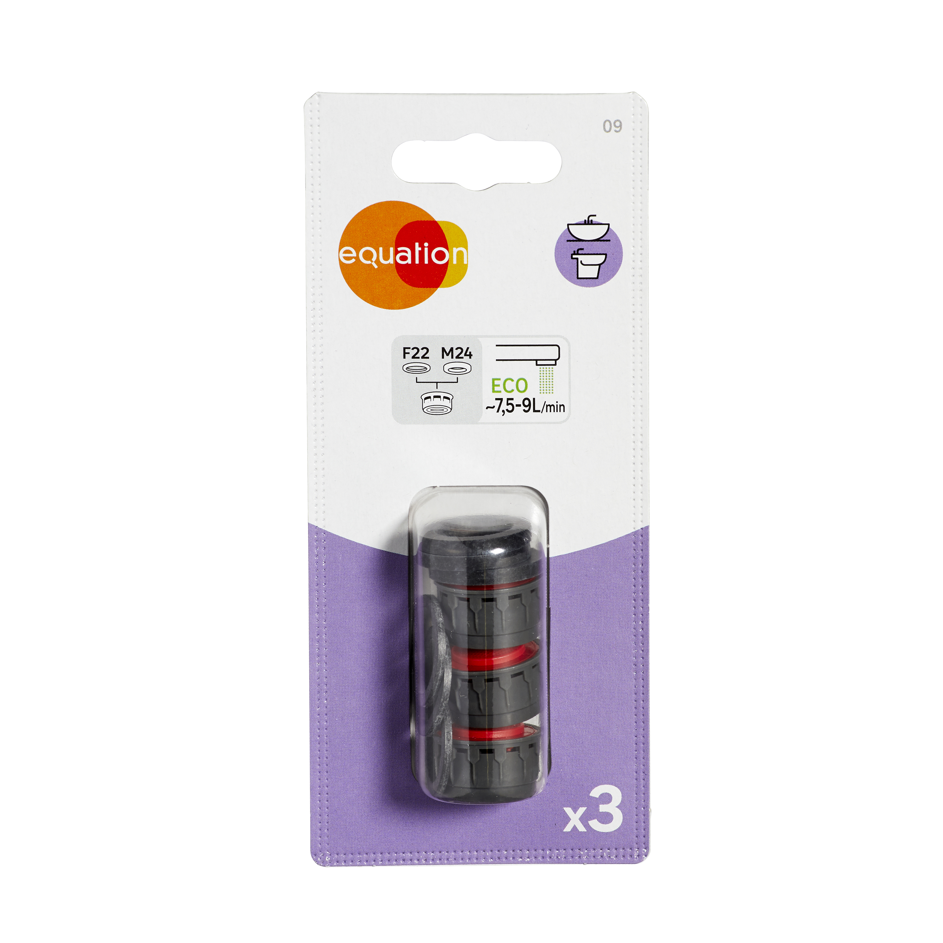 Lot de 3 recharges mousseurs M22/M24, EQUATION - 8