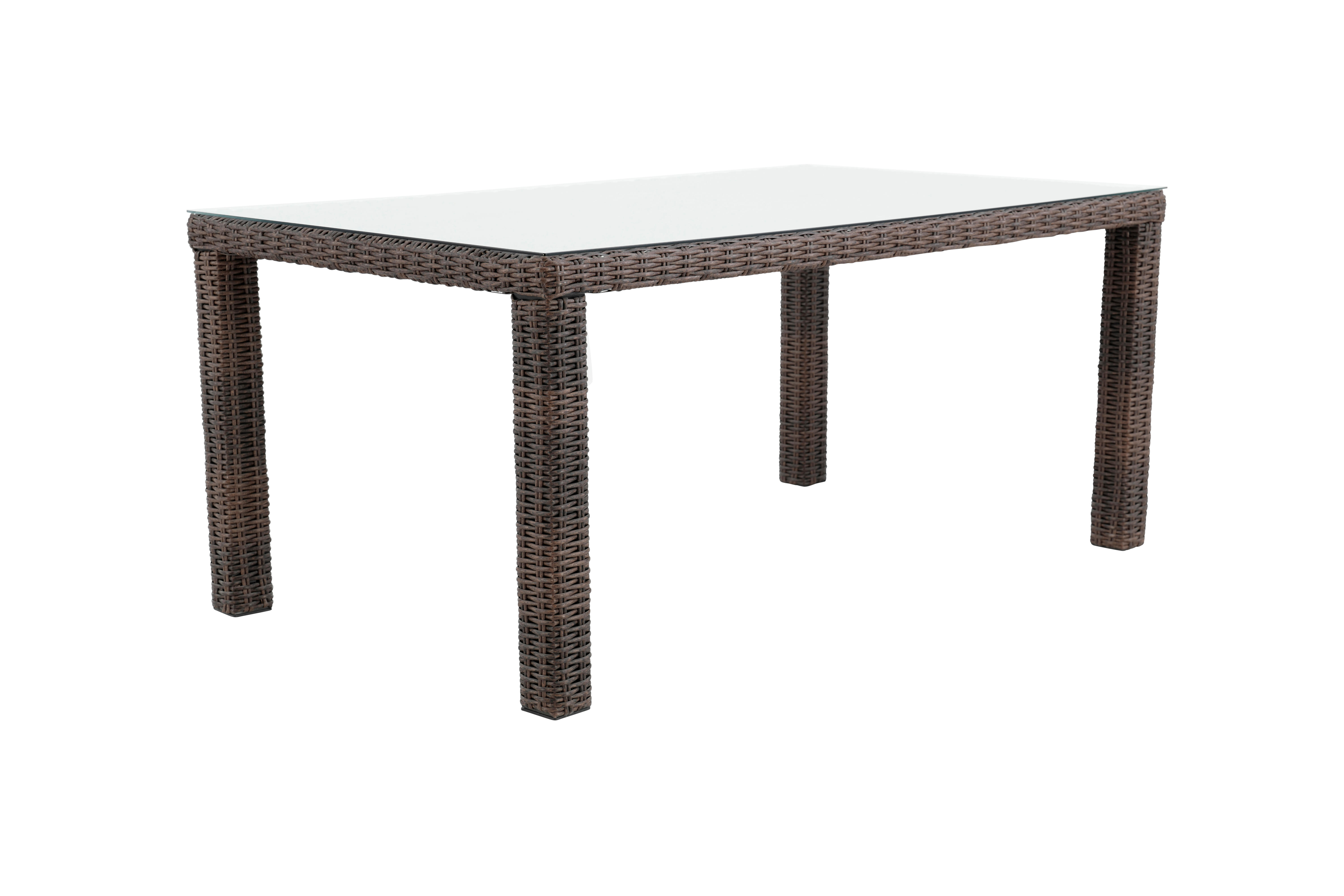 Mesa de jardín de comedor de aluminio costa rica marrón de 100x74x170 cm