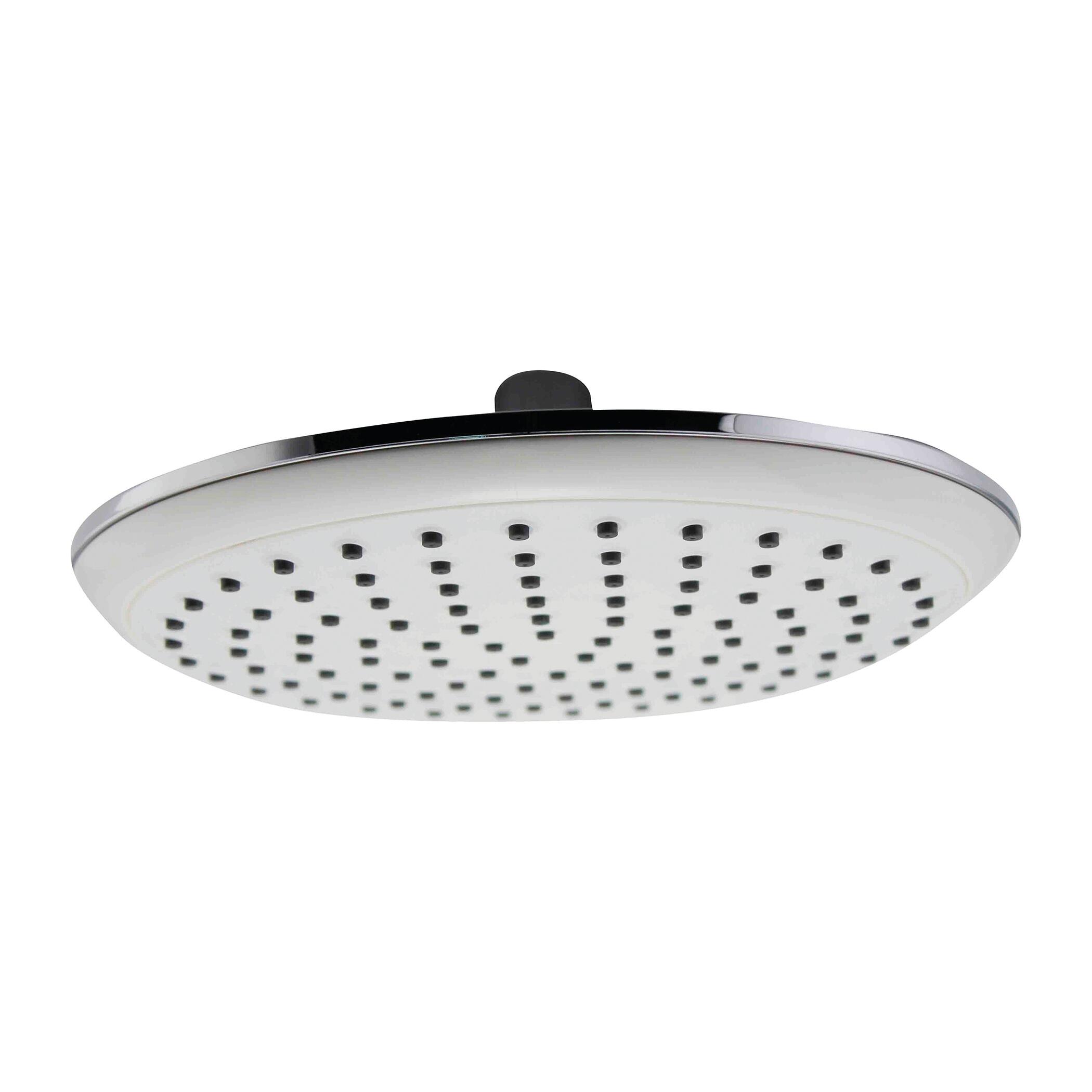 Soffione Doccia Ovale Bianco/Cromato - 35x15 Cm, Anti-Calcare, Massaggio Pioggia Rilassante