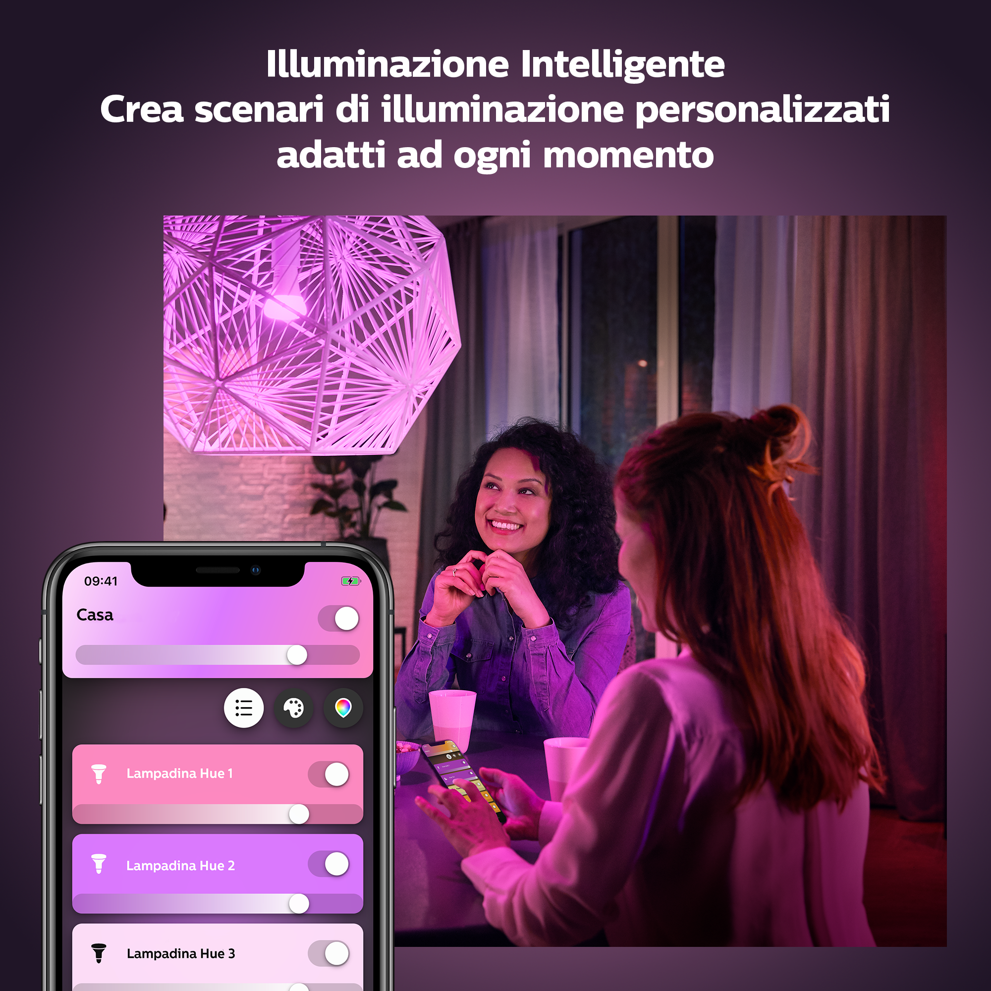 Lampadina smart HUE COLOR BLUETOOTH, LED, GU10 faretto, trasparente, rgb, 5.7W= 350 LM (equiv 50 W), 43° dimmerabile, PHILIPS HUE - 8
