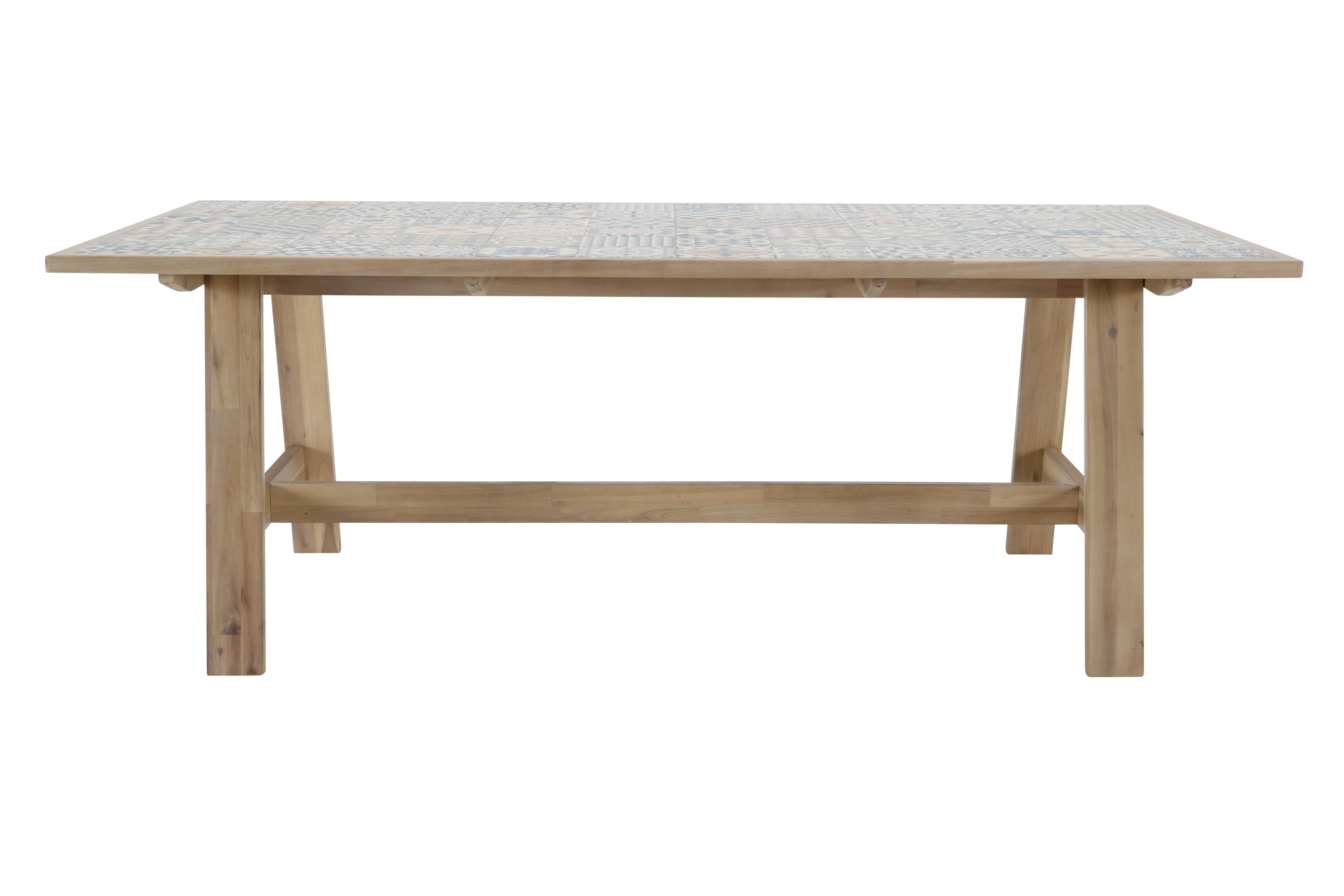 Mesa de jardín de acacia y cerámica NATERIAL Soho 100x75x200 cm - 6