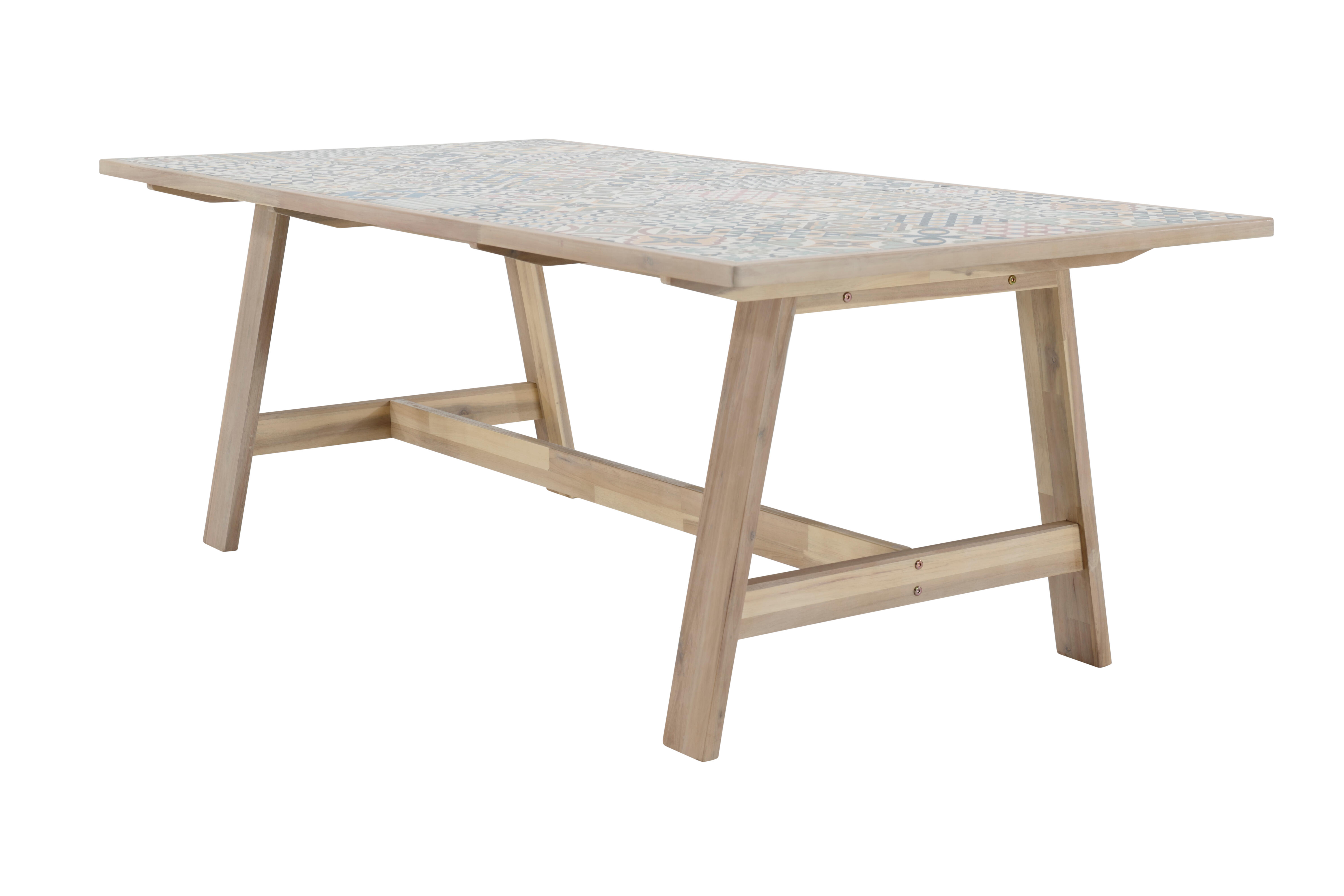 Mesa de jardín de acacia y cerámica NATERIAL Soho 100x75x200 cm - 4