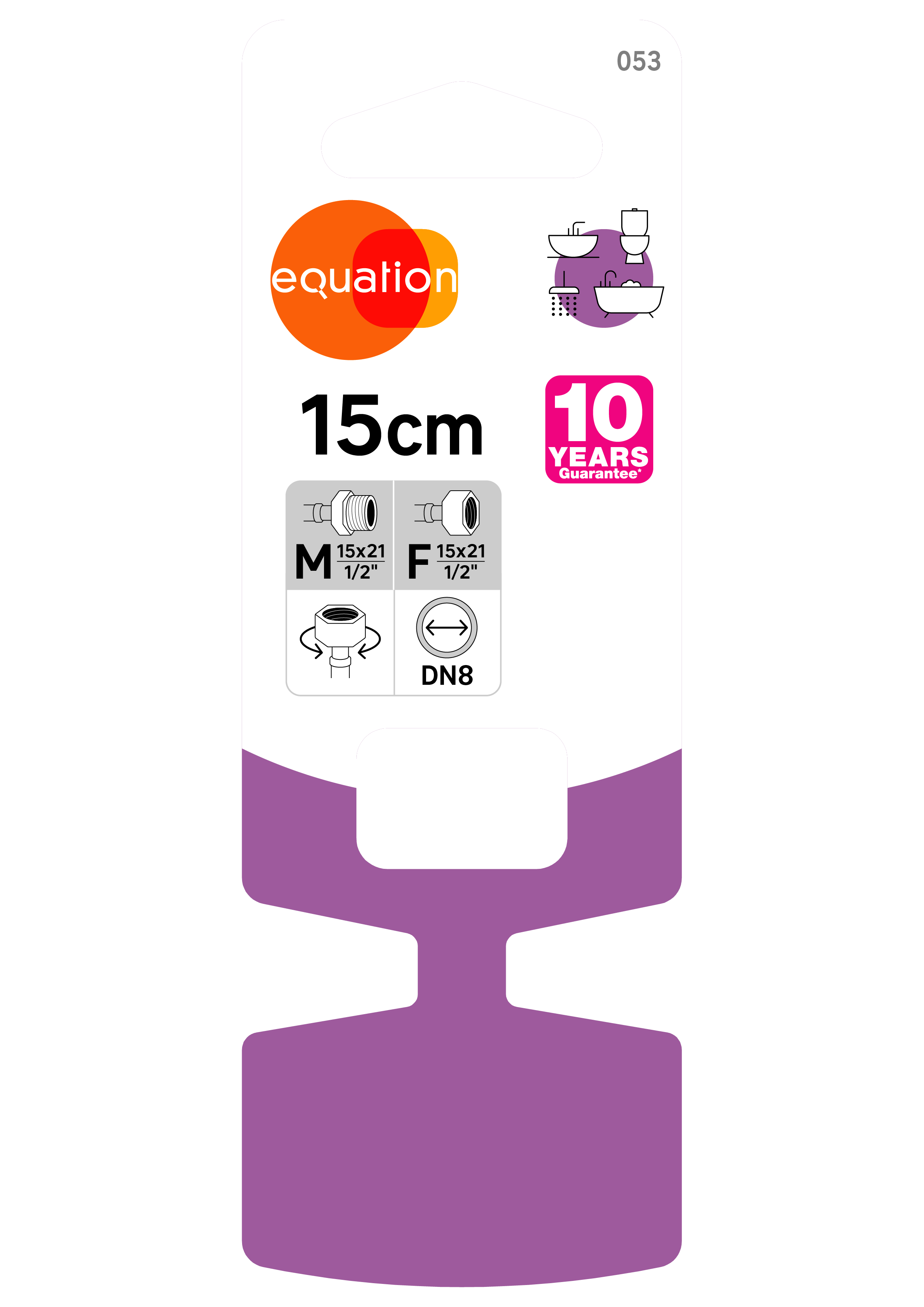 Bicha EQUATION M1/2 - F1/2 DN8 15CM - 10