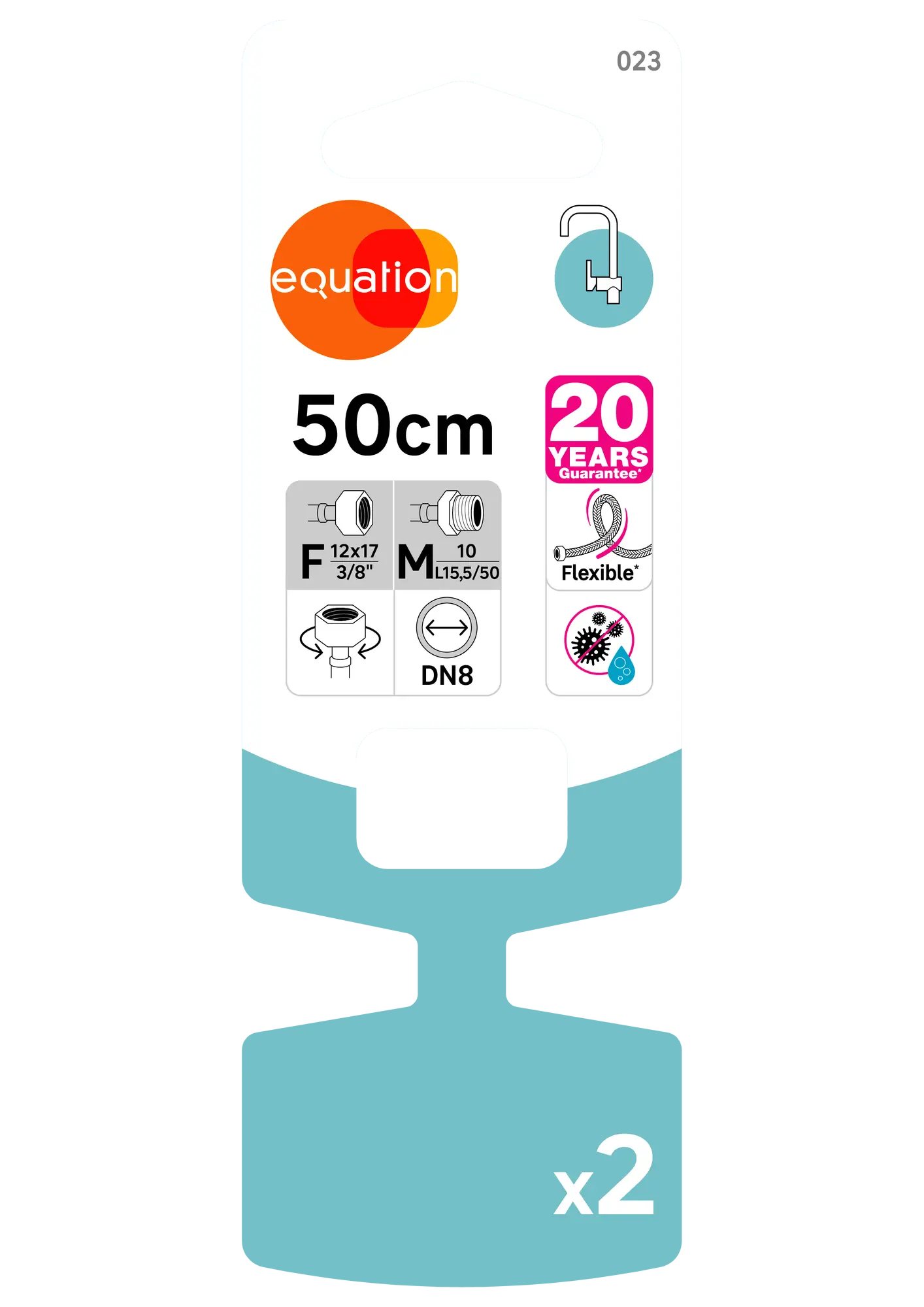 Lot de 2 flexibles femelle/mâle 12x17 10x1 (3/8