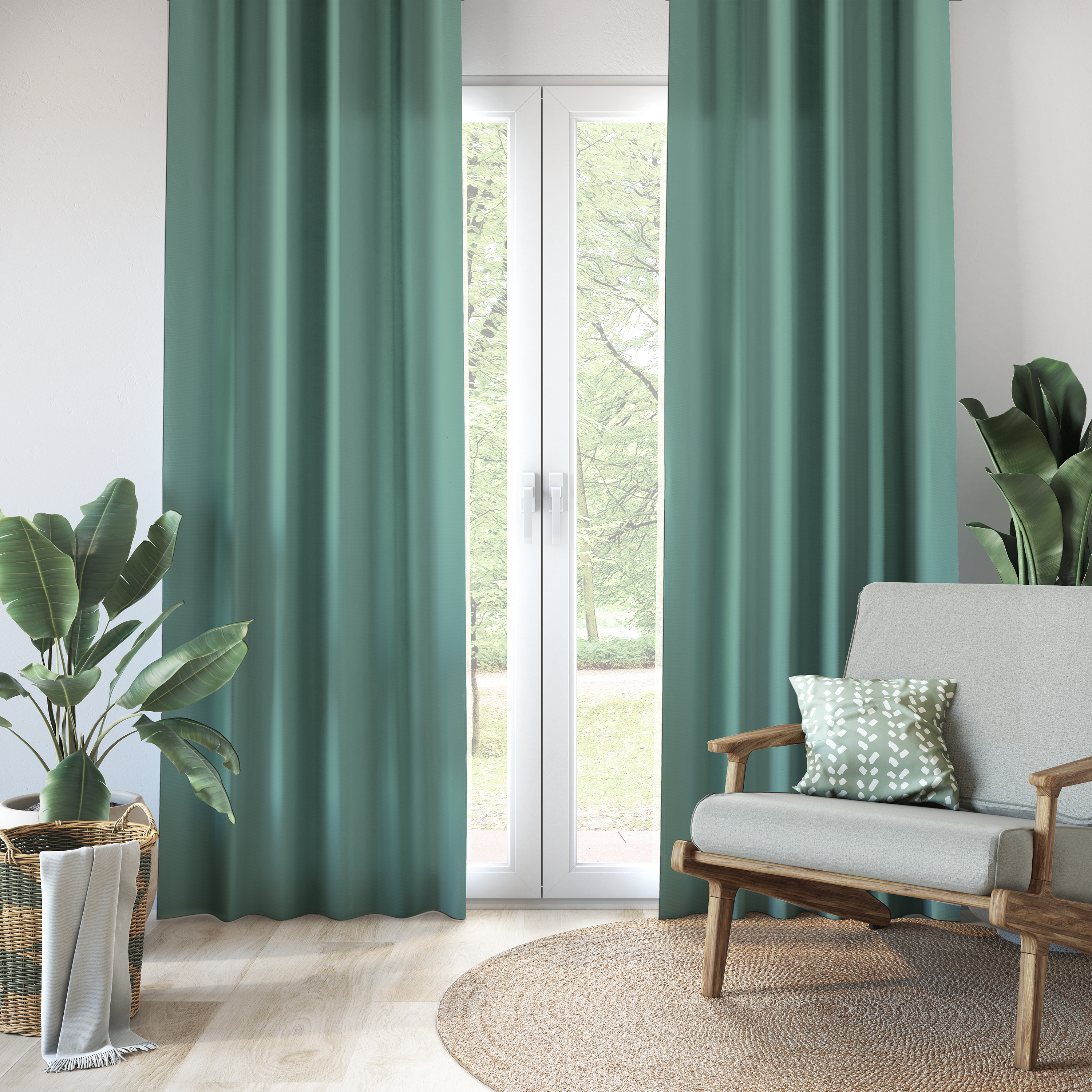 Zasłona Pharell Cactus zielona 140 x 280 cm na taśmie Inspire - 11