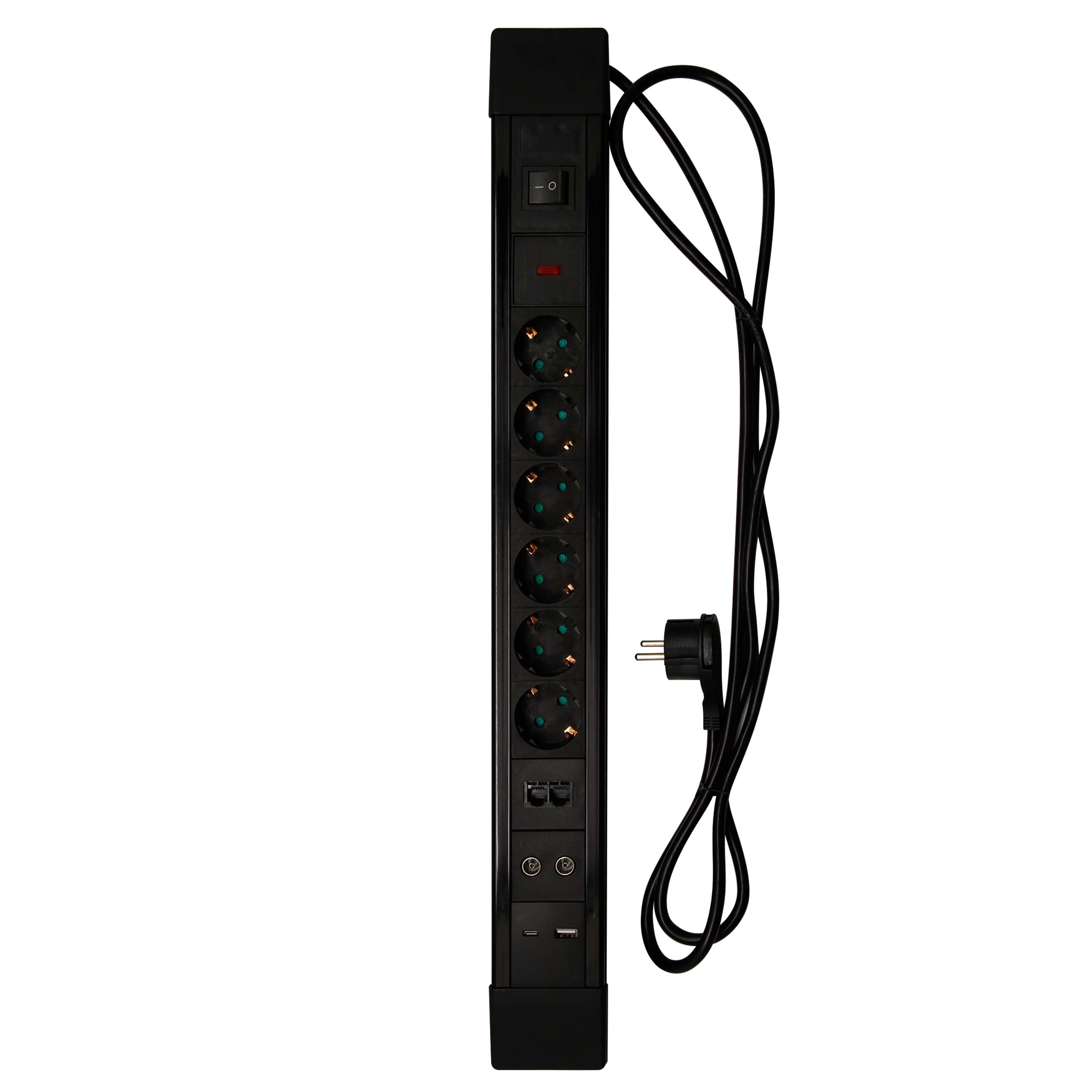 Base múltiple de 6 tomas+2 usb+rj45+tv de 2 metros lexman