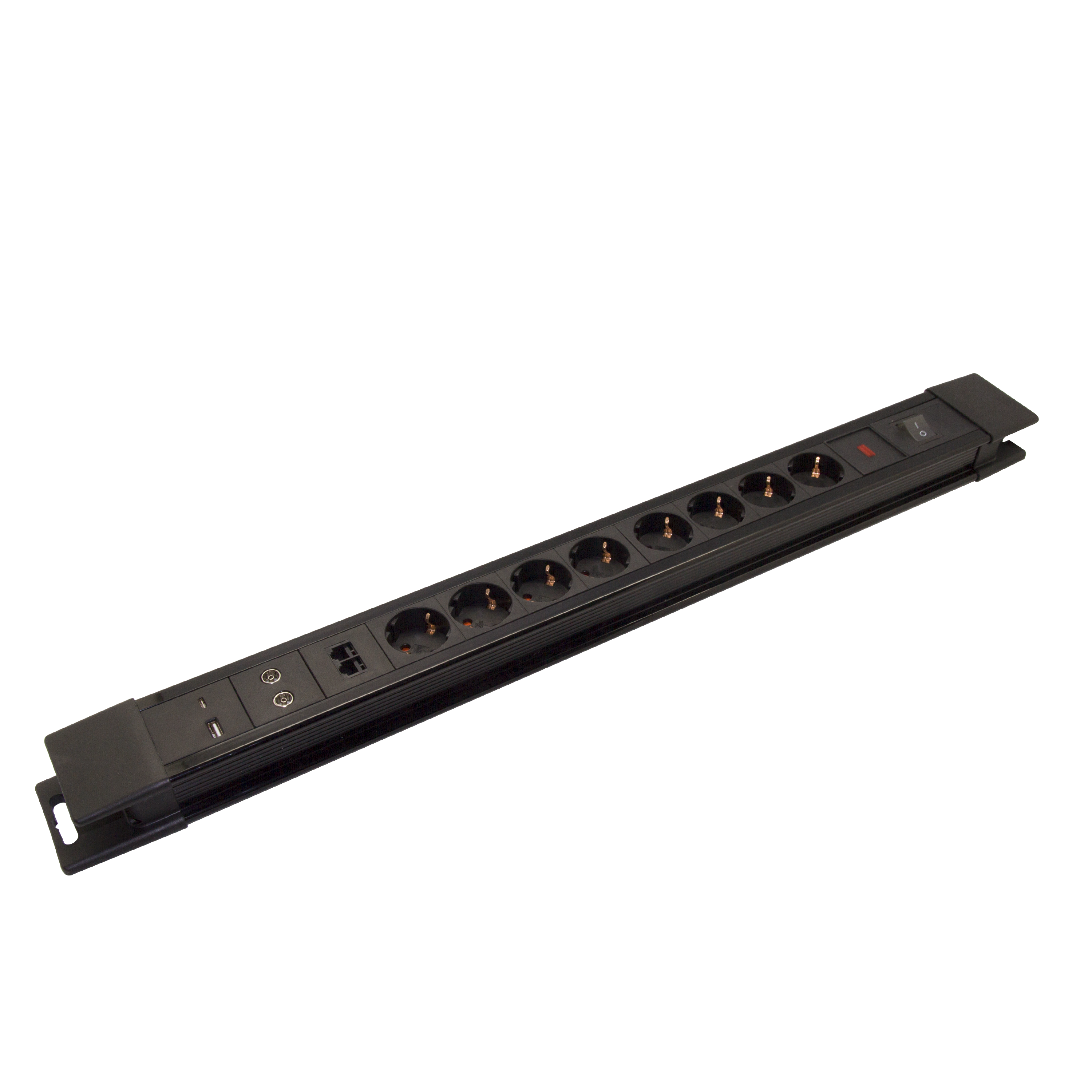 Base múltiple de 8 tomas+2 usb+rj45+tv de 2 metros lexman