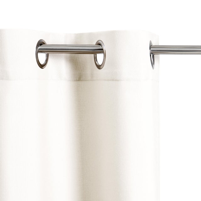 Cortina ollaos Pharell algodón liso blanco INSPIRE de 140x280cm. Cinta termopegada