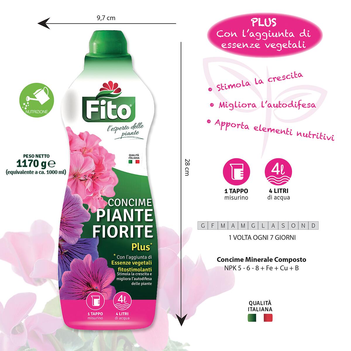 Concime liquido FITO per pianta fiorita Plus 1 L - 3