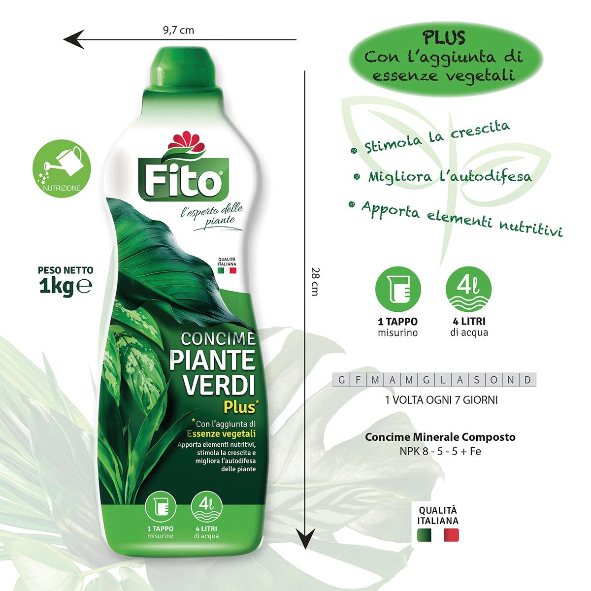 Concime liquido FITO per piante verdi Plus 1 L - 3