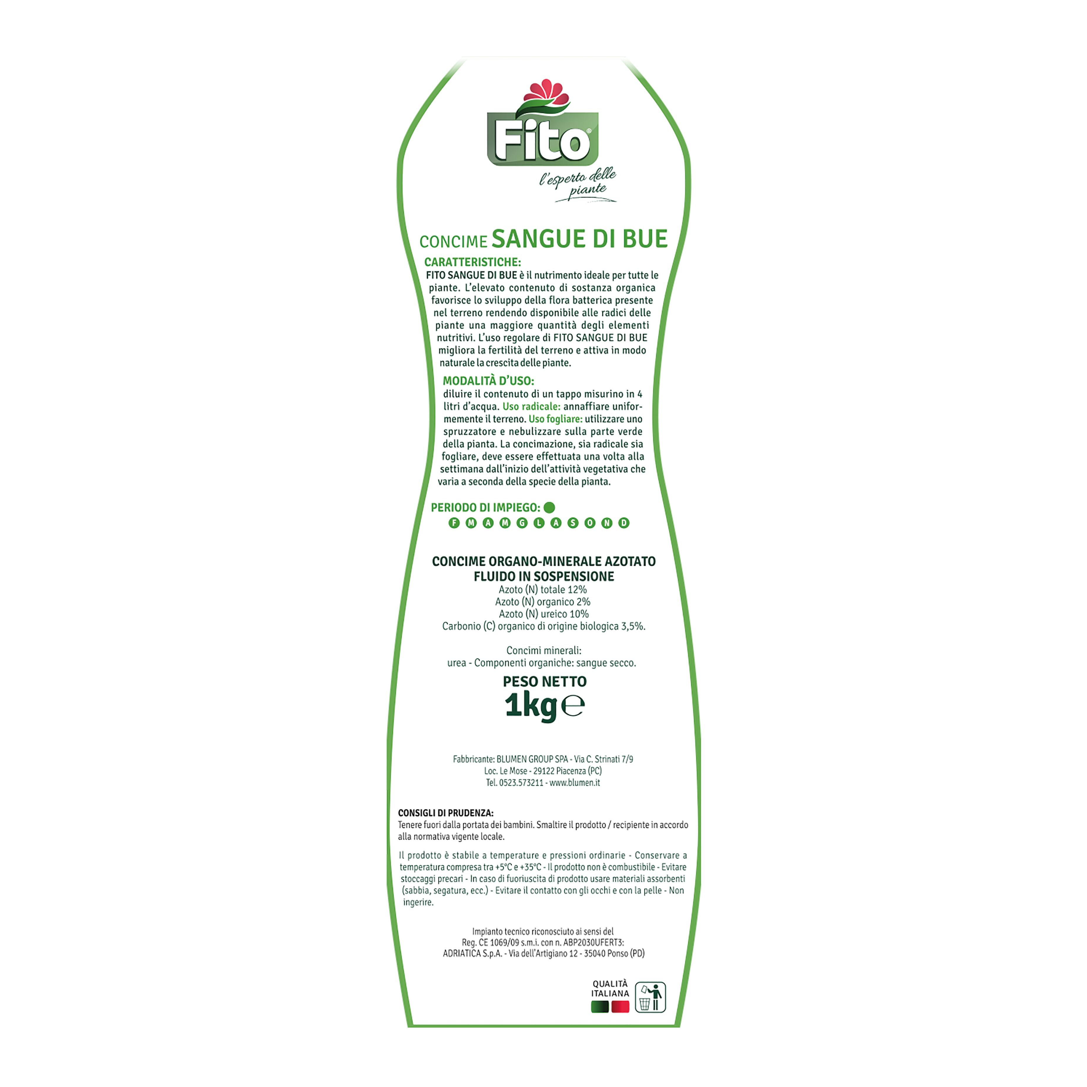 Concime liquido FITO per uso universale Sangue di bue plus 1 L - 4