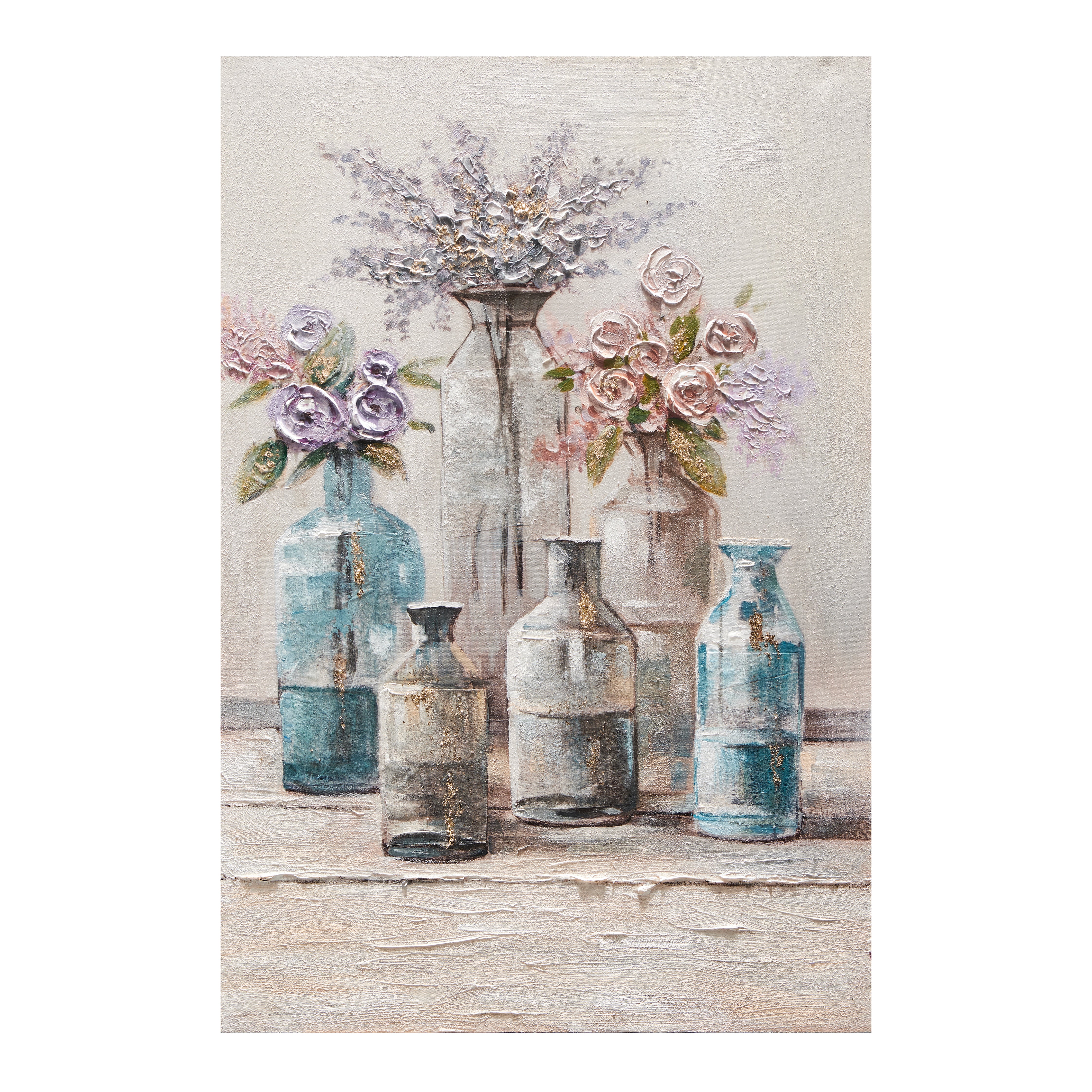 Tela pintada 60 x 90 cm JARRAS FLORES - 2