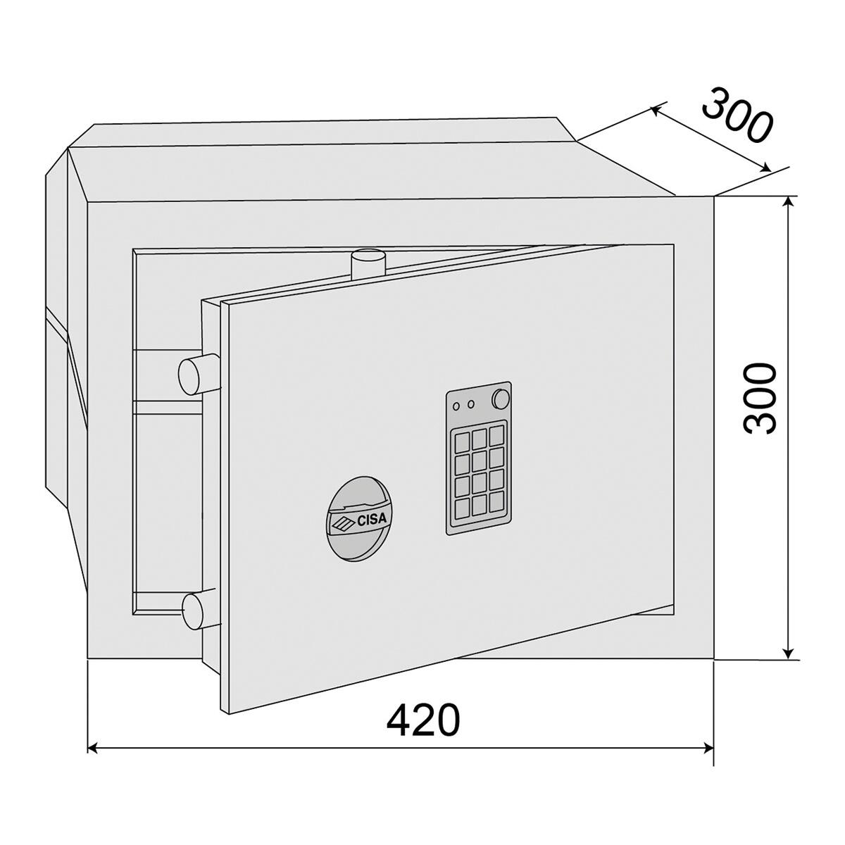 Cassaforte con codice elettronico CISA DGT Vision a incasso L 42 x H 30 x P 30 cm - 8