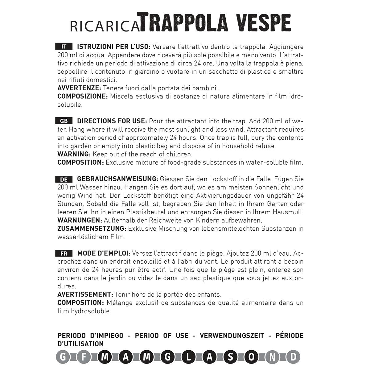 Trappola ricarica per vespa 10 ml, 2 pezzi - 4