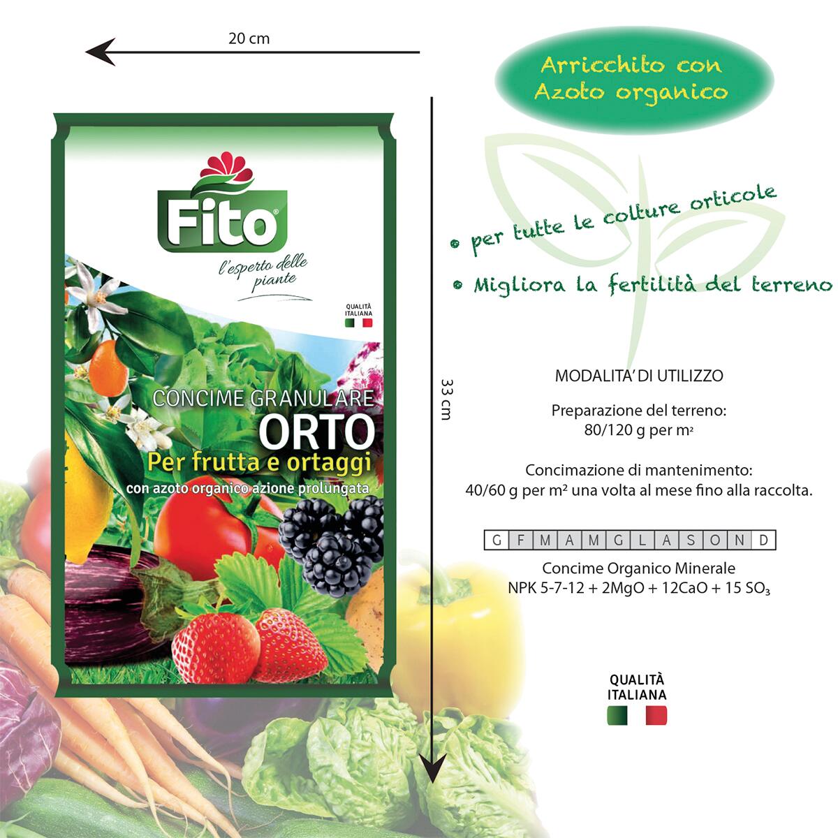 Concime granulato FITO per kiwi, fragole, agrumi, orto 5 kg - 3