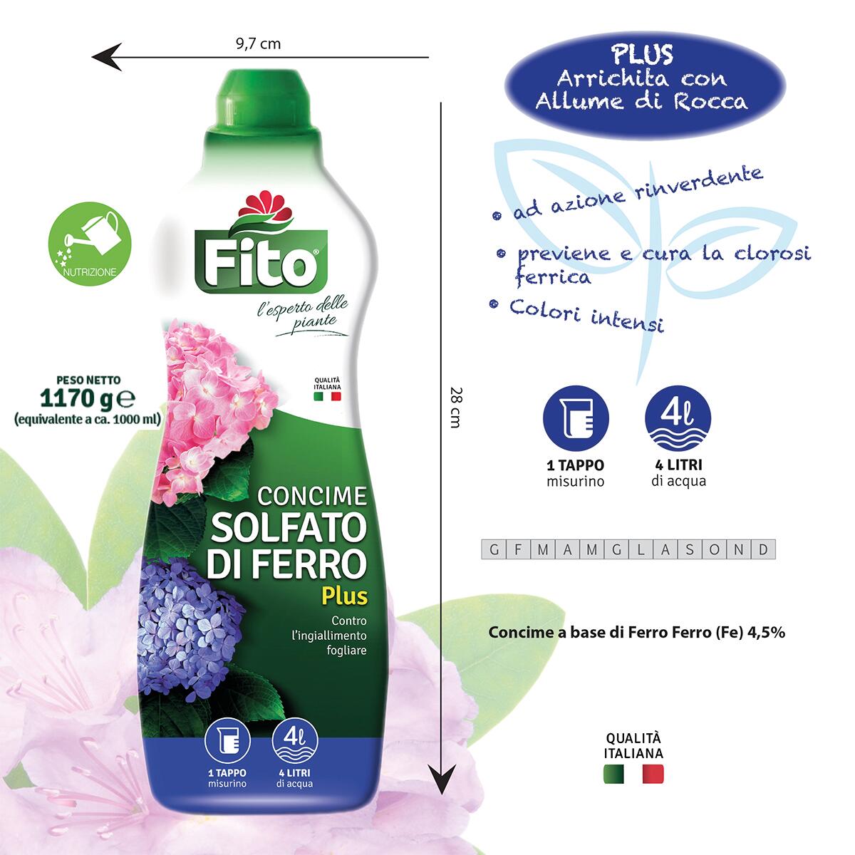 Concime liquido FITO per uso universale Solfato di ferro 1 L - 3