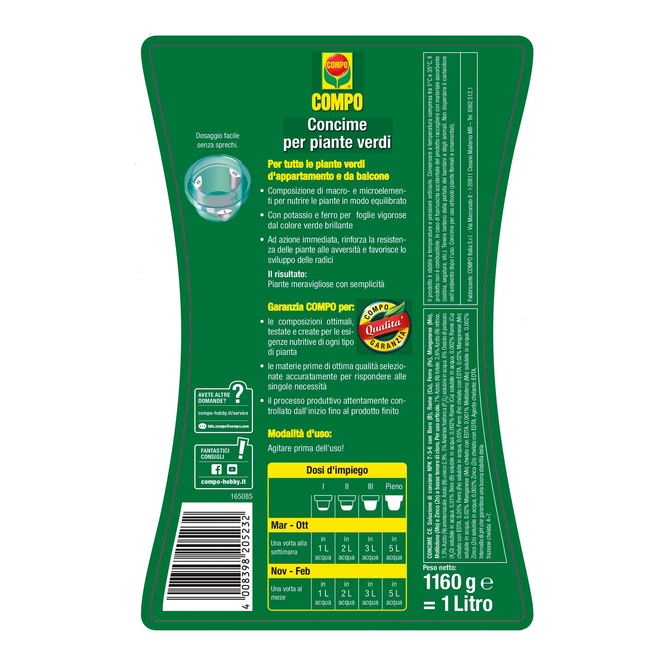 Concime liquido COMPO per piante verdi 1 L - 6